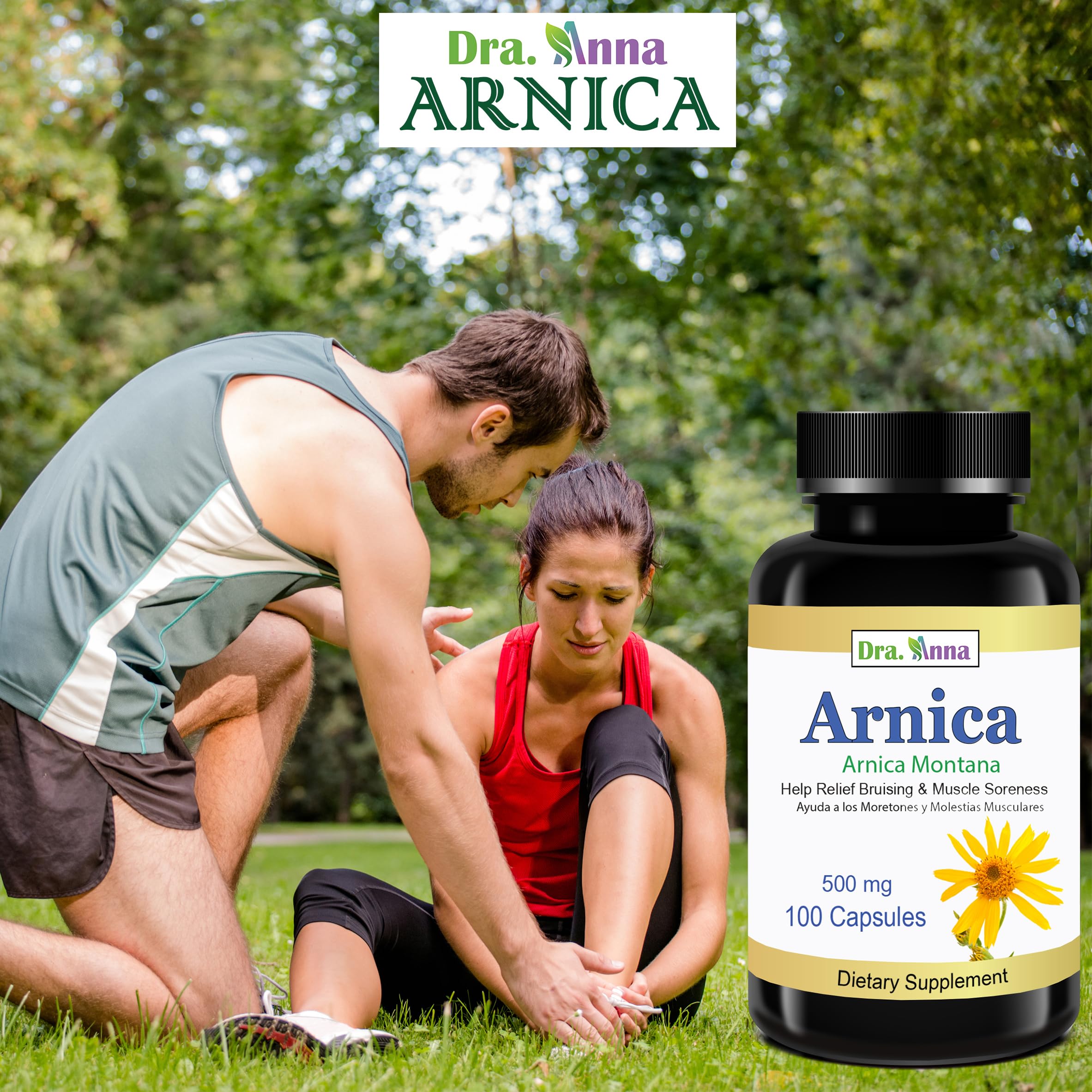 Arnica Montana Capsules 500mg 100 Capsules DRA. ANNA buy supplements canada