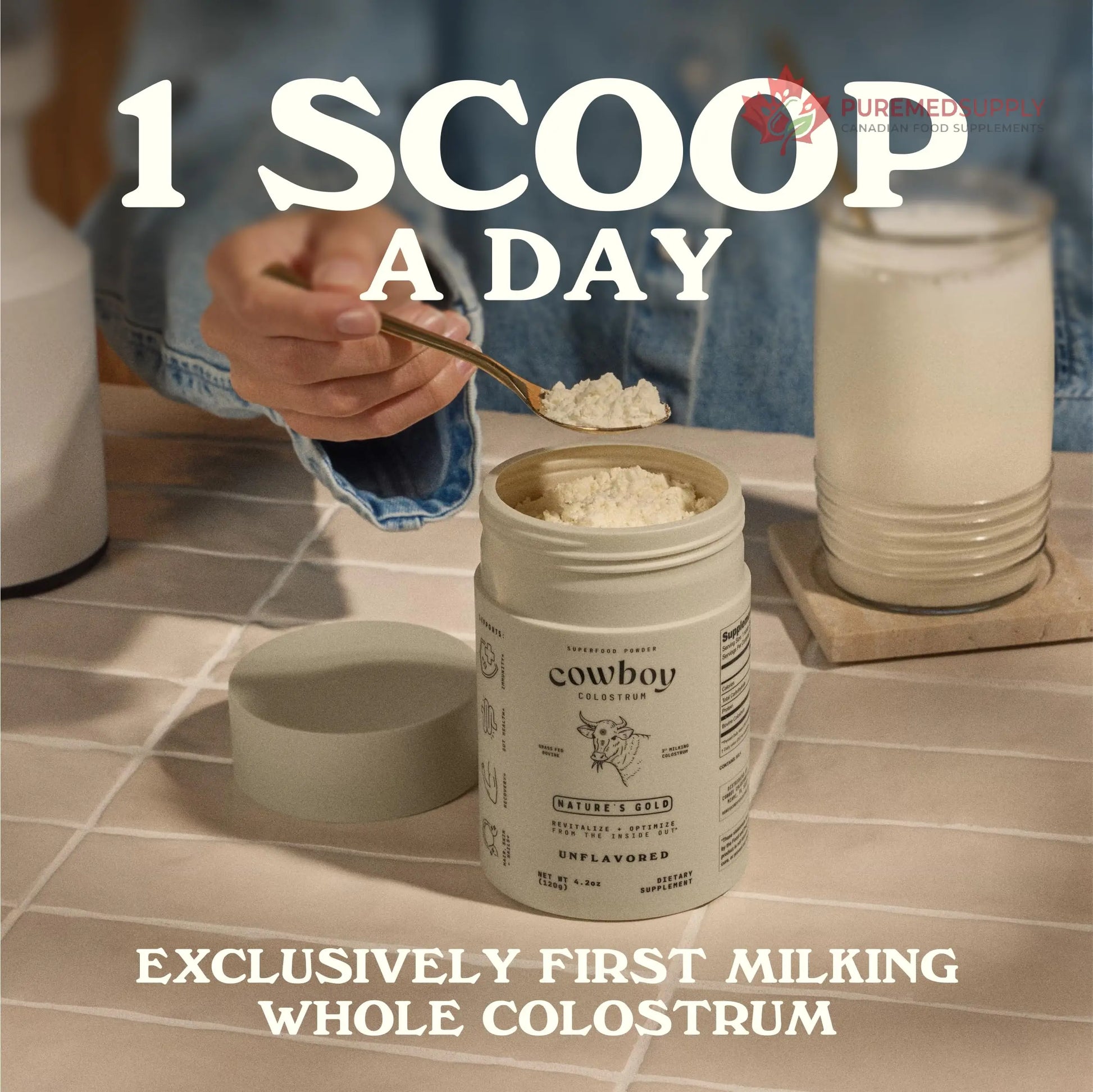 Cowboy - The Exclusive 1st Milking, Whole, Grass Fed Colostrum Supplement for Full Body Health - Sugar Free Bovine Colostrum Powder Packed with Bioactive(Vanilla & Chocolate) Nutrients COWBOY COLOSTRUM buy supplements canada