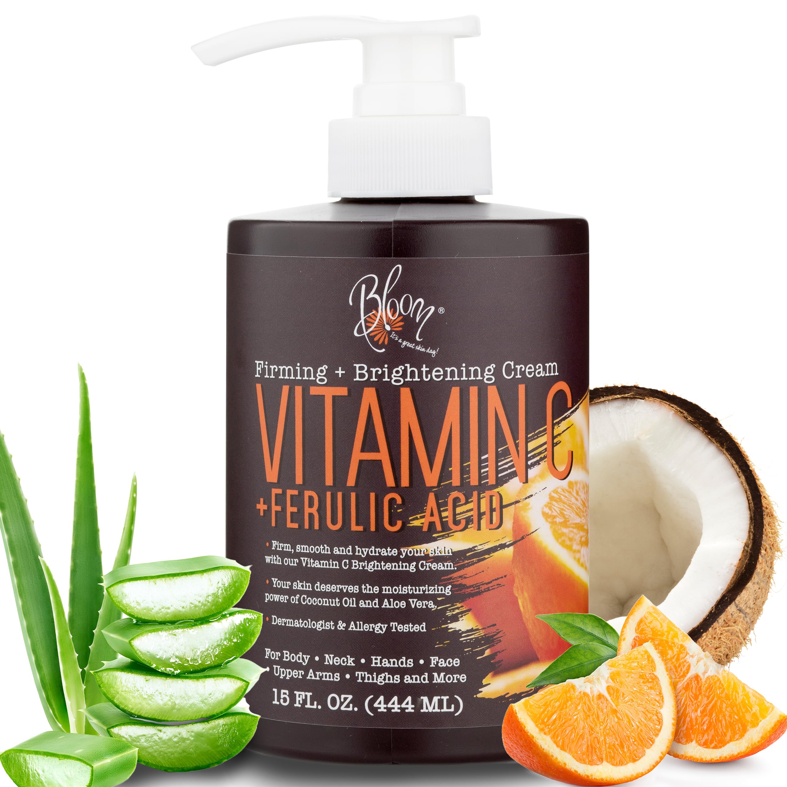BLOOM Vitamin C Cream Body Lotion & Face Moisturizer W/Coconut Oil | Natural Skin Care BLOOM IT'S A GREAT SKIN DAY! buy supplements canada