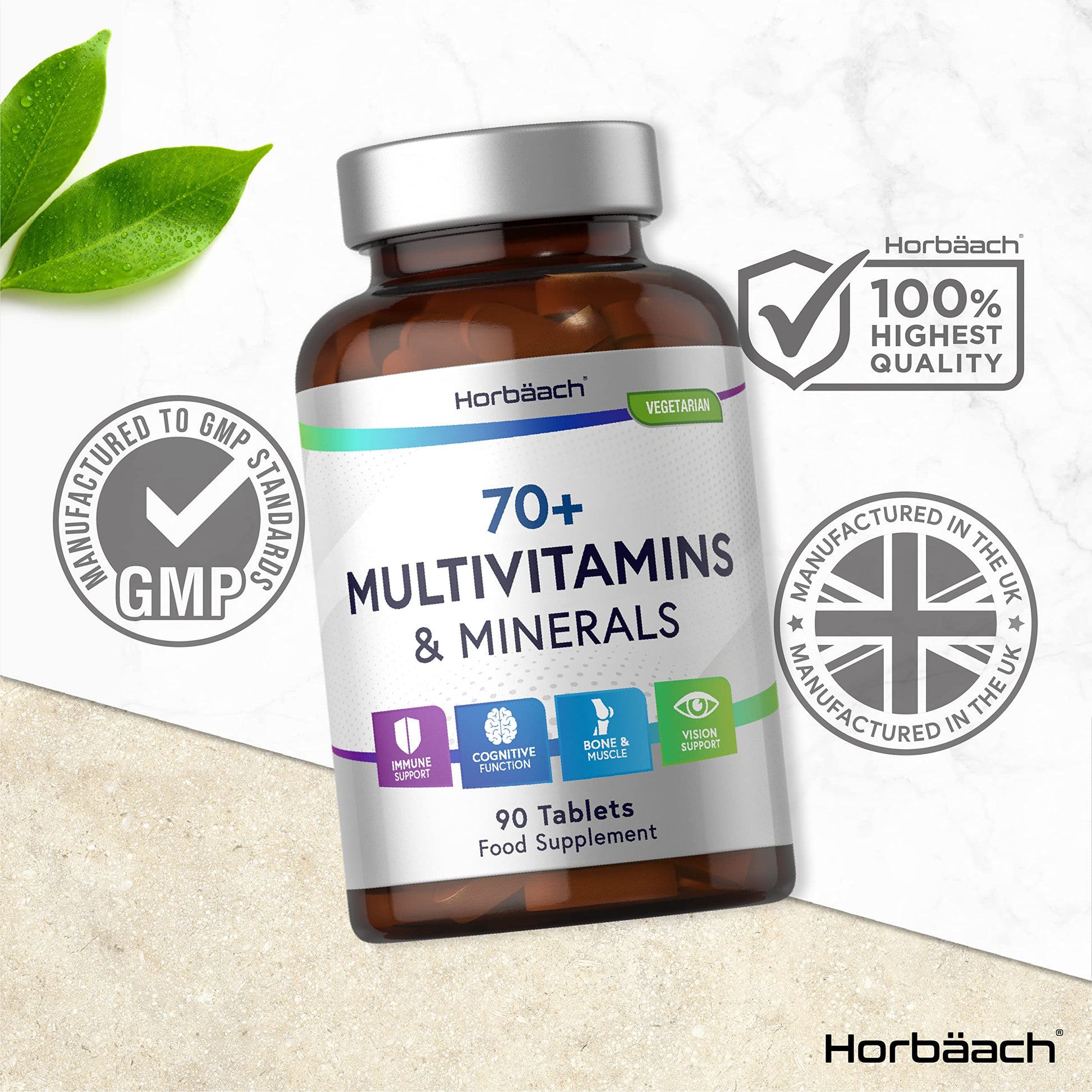 Multivitamin 70 Plus Tablets | 90 Count | with Essential Vitamins and Minerals | for Men and Horbäach buy supplements canada
