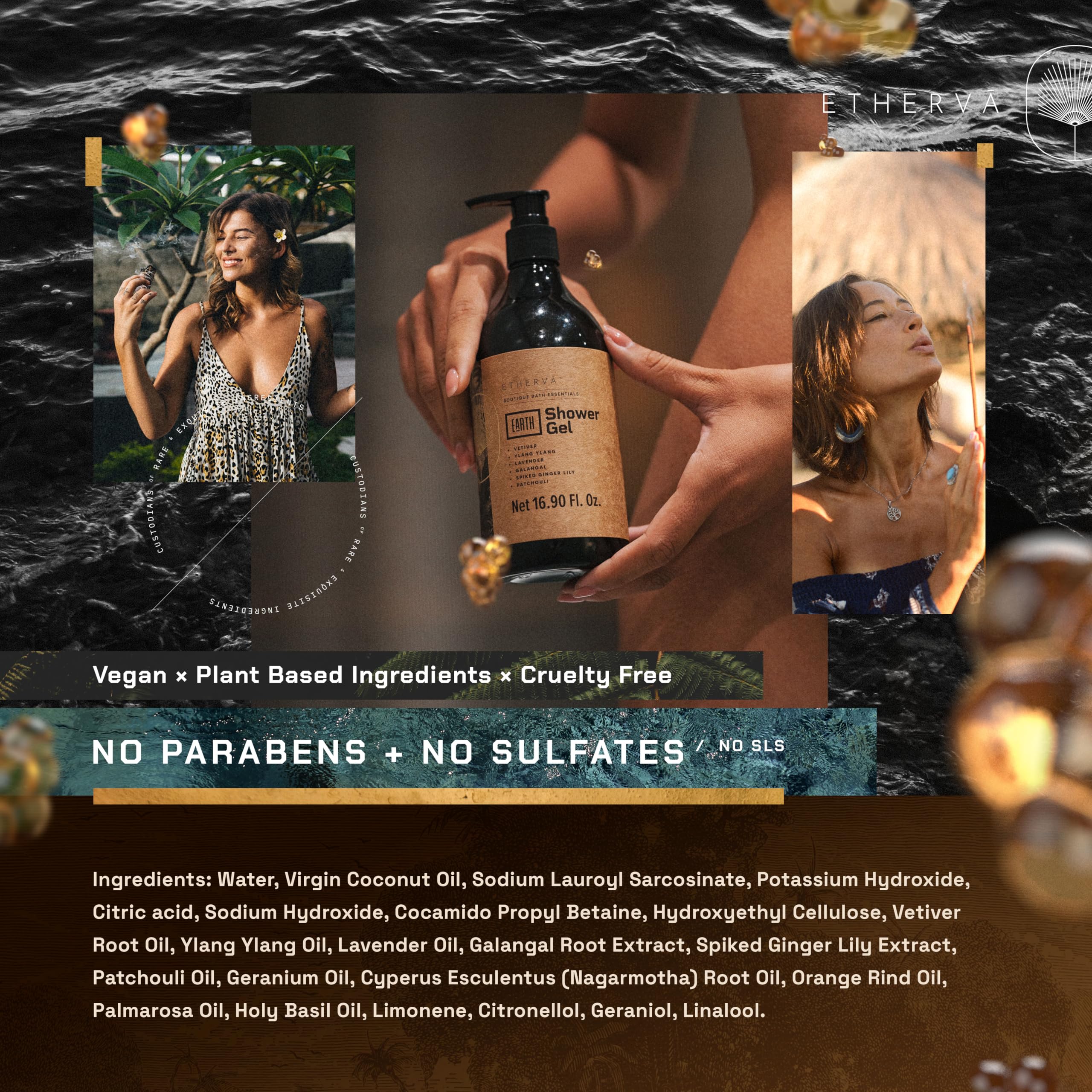 ETHERVA EARTH Body Wash for Men & Women | Patchouli, Vetiver, Incense, Virgin Coconut Oil ETHERVA buy supplements canada