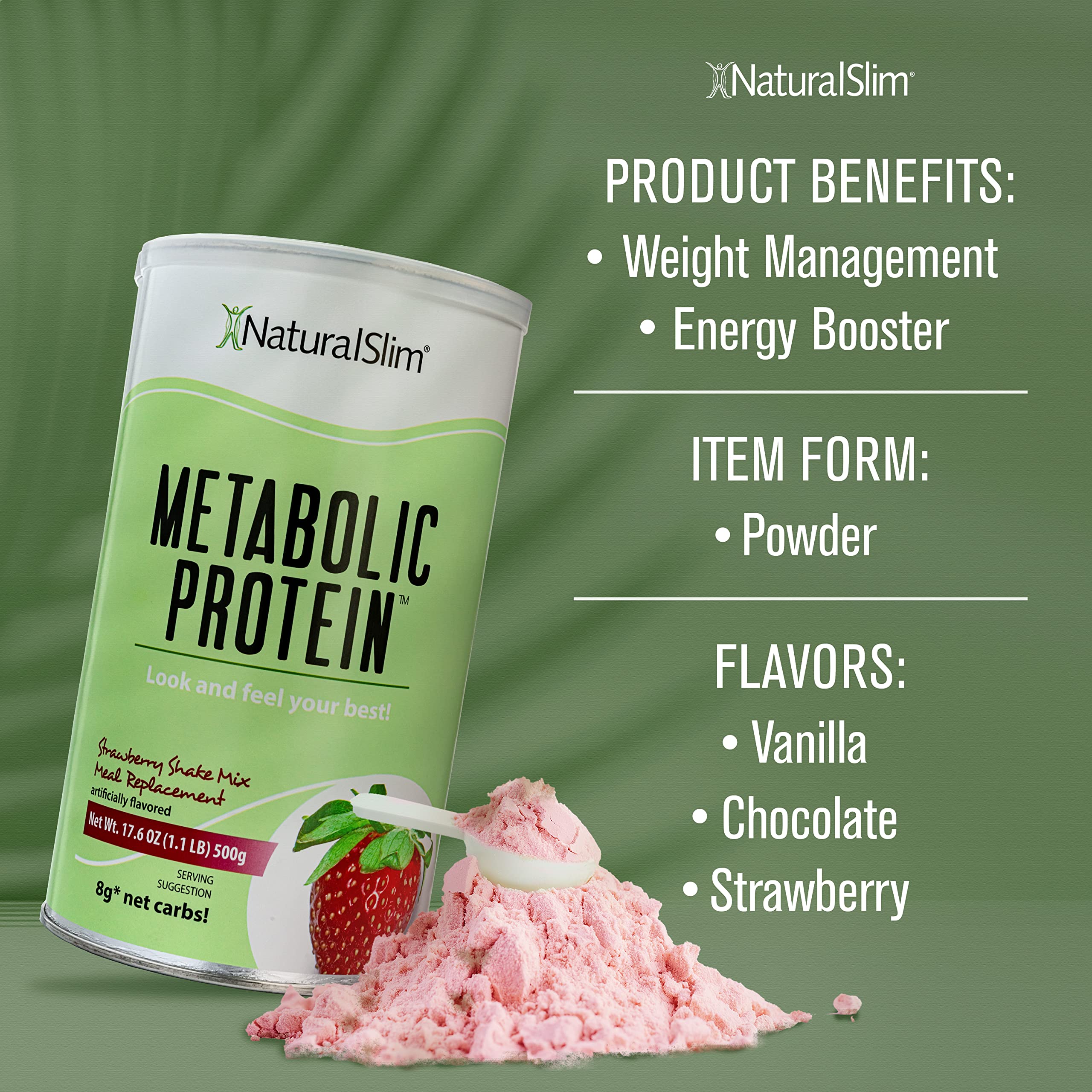 NaturalSlim Metabolic Whey Protein Powder Strawberry – Low Carb, Meal Replacement NaturalSlim buy supplements canada