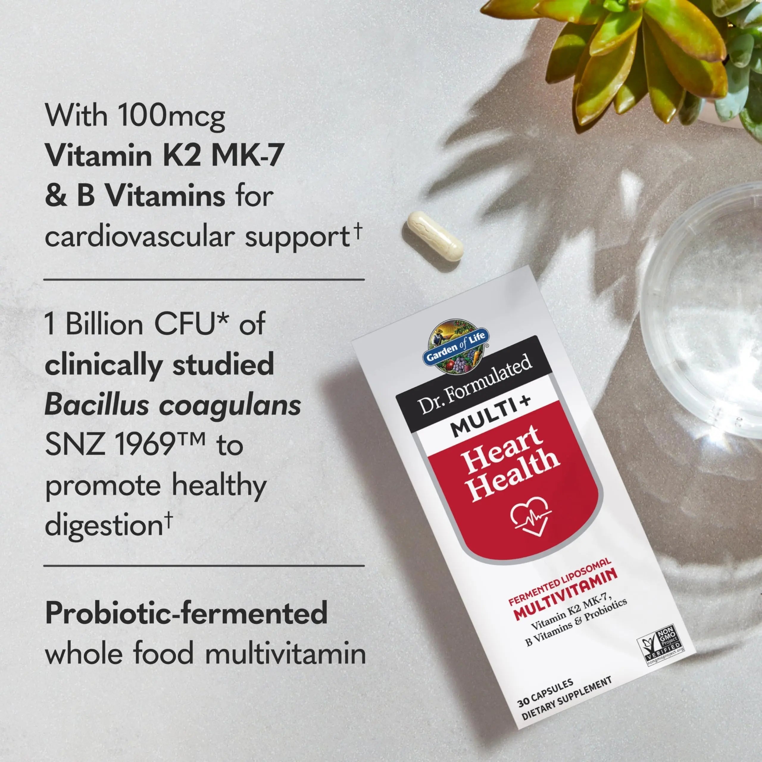 Garden of Life Dr. Formulated Multi+ Heart Health - Fermented Liposomal Multivitamin + Vitamin K2 MK-7, B Vitamins & Probiotics Garden of Life buy supplements canada