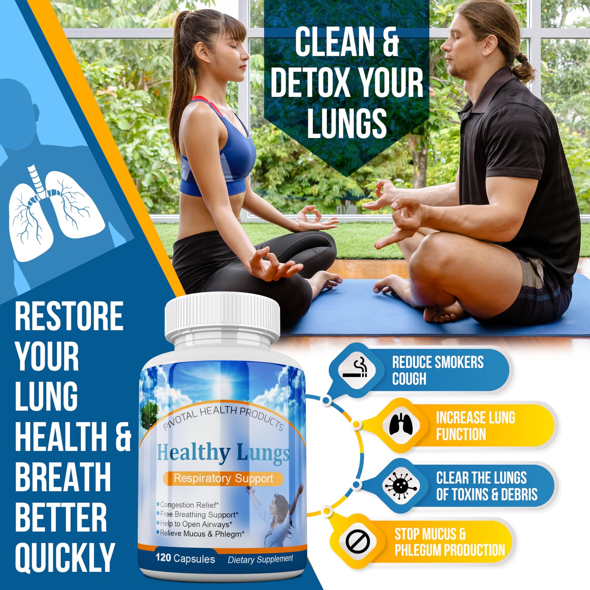 Healthy Lungs 120 Capsules - Improve Lung Function, Breathe Better, Stop Mucus, Phlegm and Allergies Quickly. Get Relief Fast with Healthy Lungs an All Natural Lung Health Supplement Serrasolv 360 buy supplements canada