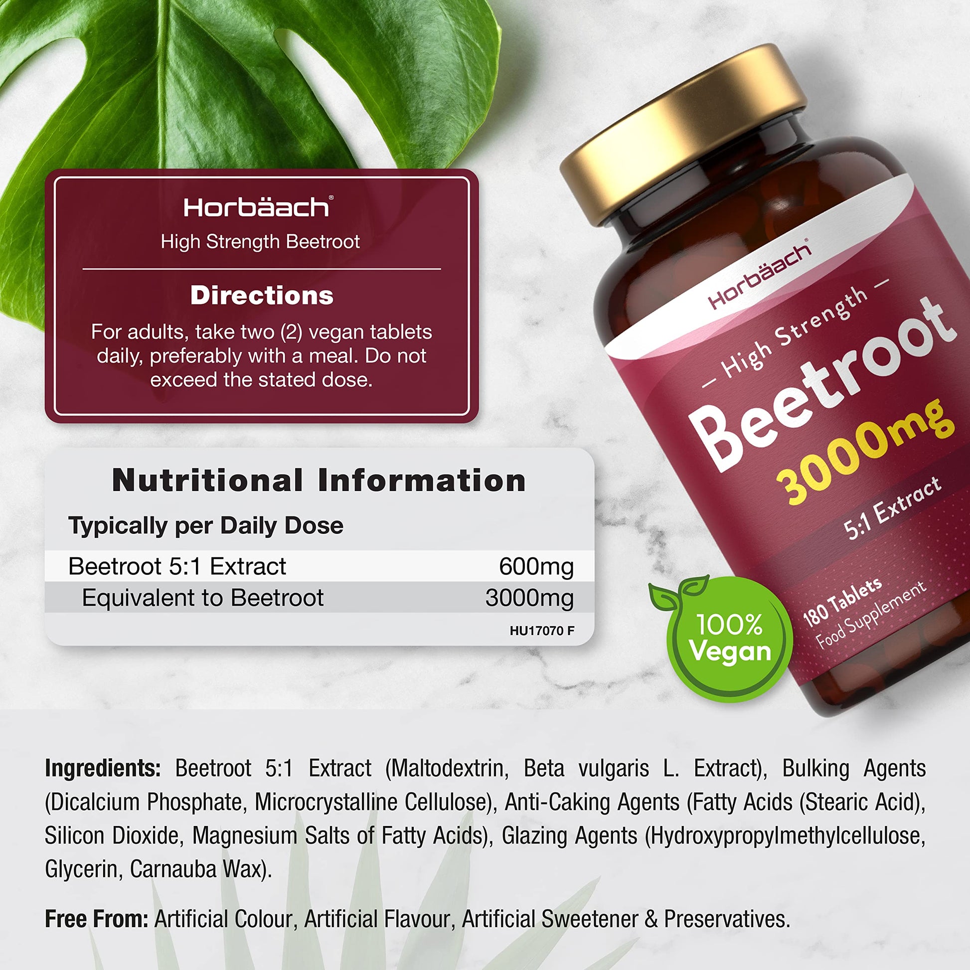 Beetroot Tablets 3000mg | 180 Count | High Strength 5:1 Extract Supplement | Nitric Oxide Horbäach buy supplements canada