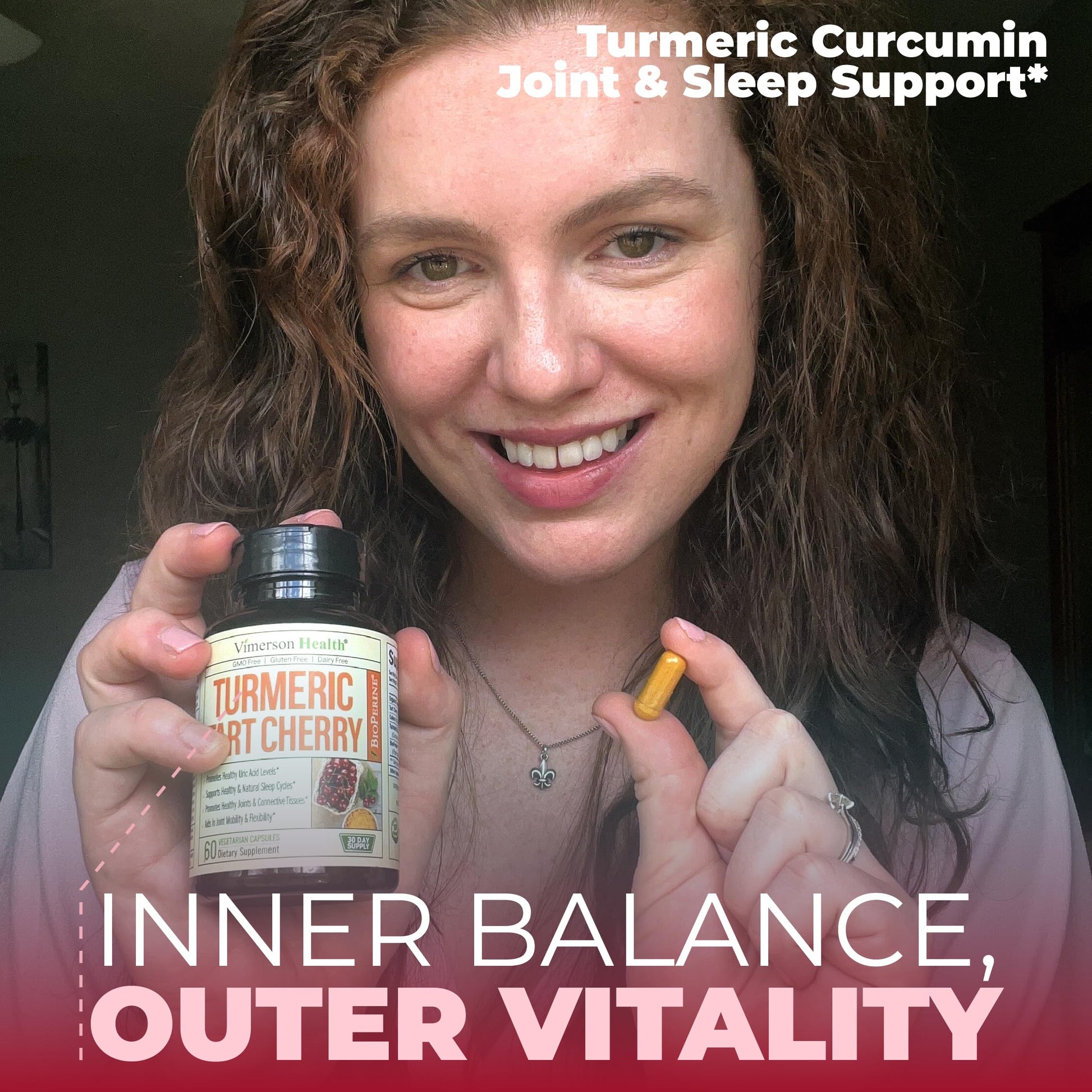 Turmeric Curcumin Supplement with 10:1 Tart Cherry Extract & Celery Seed Extract – Natural Uric Acid Balance, Joint Health & Sleep Aid – Turmeric Curcumin with Black Pepper – 60 Tart Cherry Capsules Vimerson Health buy supplements canada