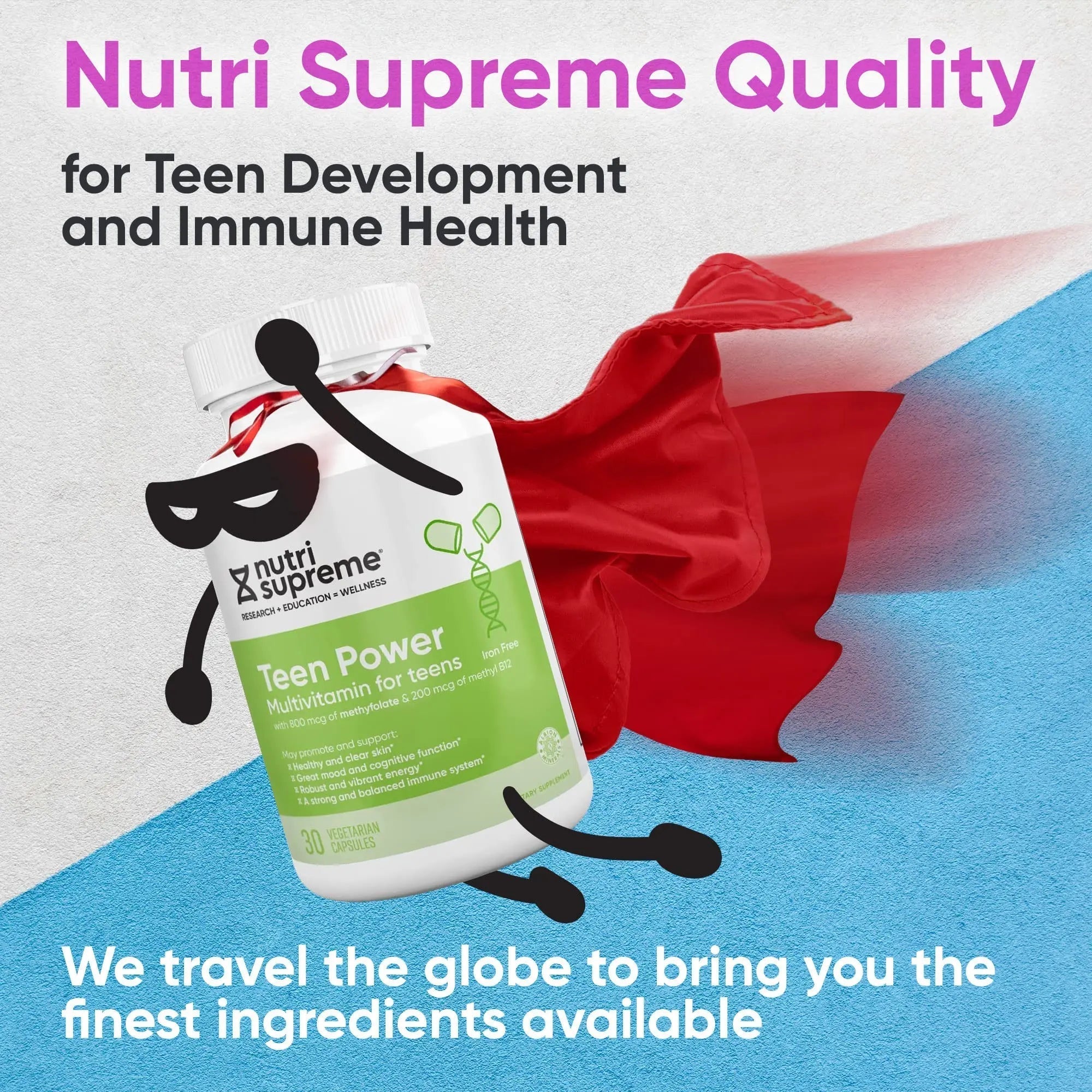 Nutri Supreme Teen Multivitamin for Boys and Girls 12-17, Best Kosher One Per Day Teen Vitamins, Formulated for Teen Development NUTRI-SUPREME RESEARCH buy supplements canada