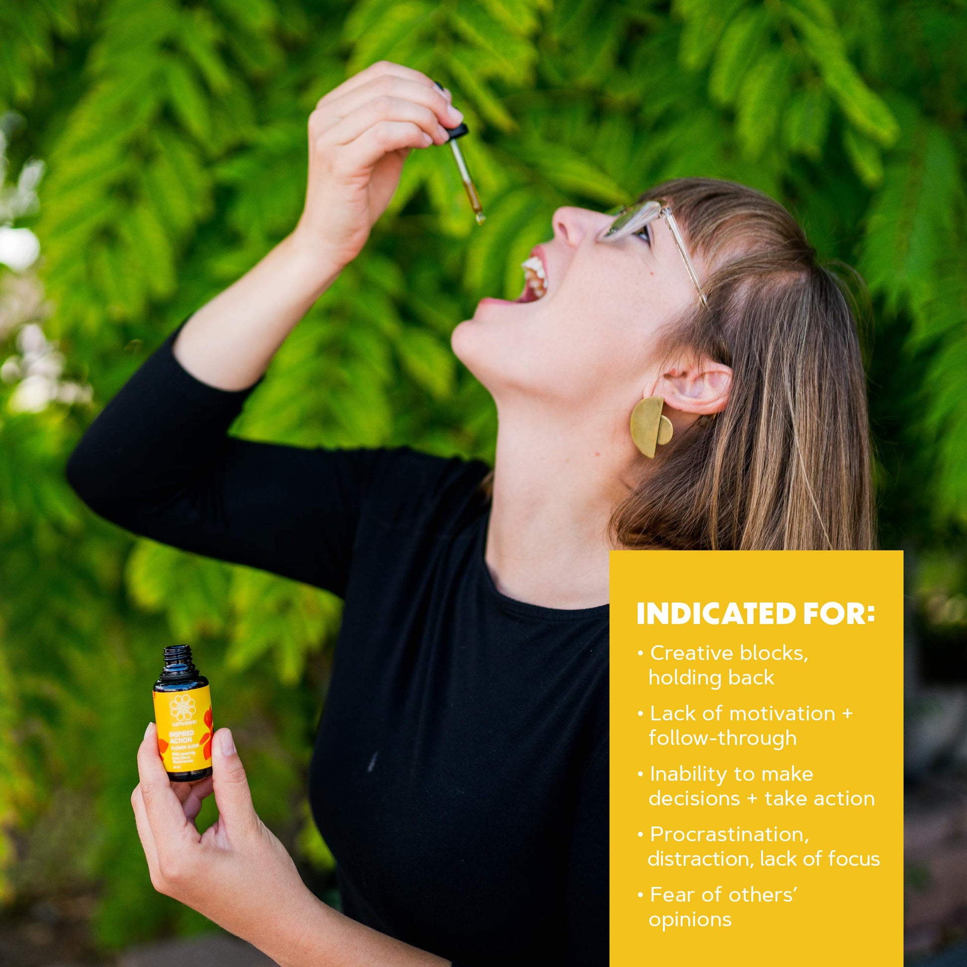 LOTUSWEI Inspired Action Flower Essence Elixir – Enhance Focus, Concentration, Mental Clarity & Creativity – Flower Remedy Supplement LOTUSWEI buy supplements canada
