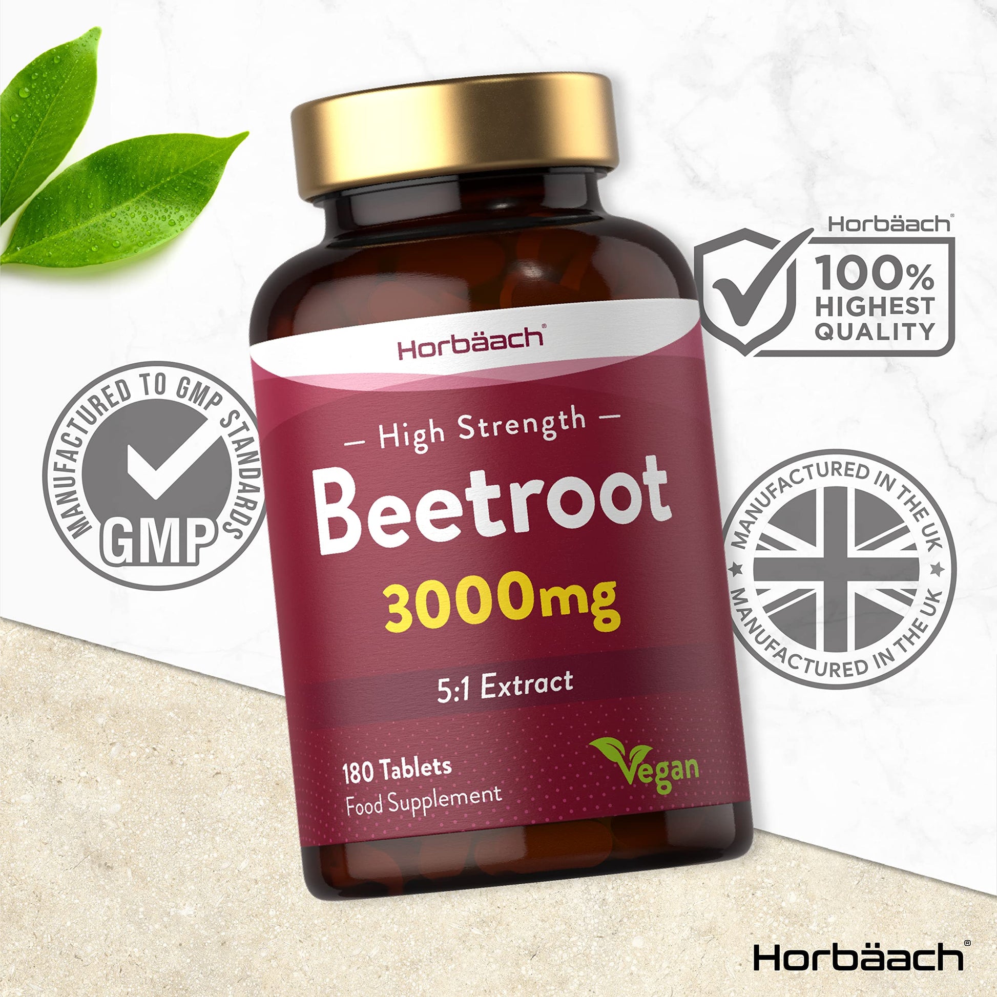 Beetroot Tablets 3000mg | 180 Count | High Strength 5:1 Extract Supplement | Nitric Oxide Horbäach buy supplements canada