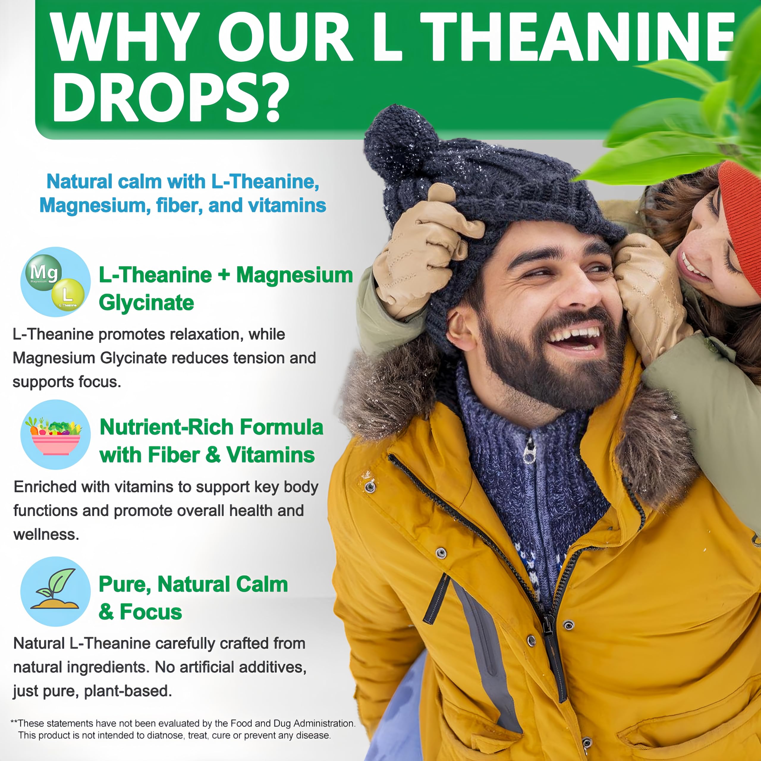 L Theanine Drops, Liquid L-Theanine Supplement 200mg w/Magnesium Glycinate,Vitamins,Fiber for Relaxation,Sleep,Digestion, Calm,High Absorption Mood Support for Adults & Kids,Plant Based,Non-GMO Vita letuo buy supplements canada