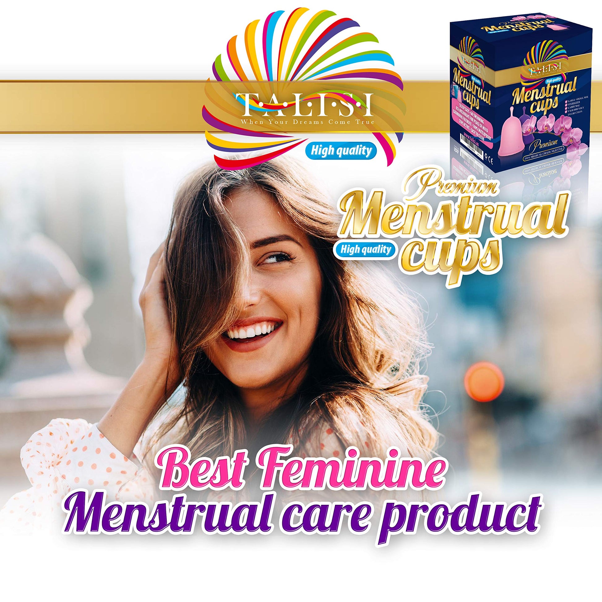 Talisi Menstrual Cups Set of 2 with Collapsible Silicone Sterilizer - Soft & Flexible Sensitive Feminine TALISI WHEN YOUR DREAMS COME TRUE buy supplements canada