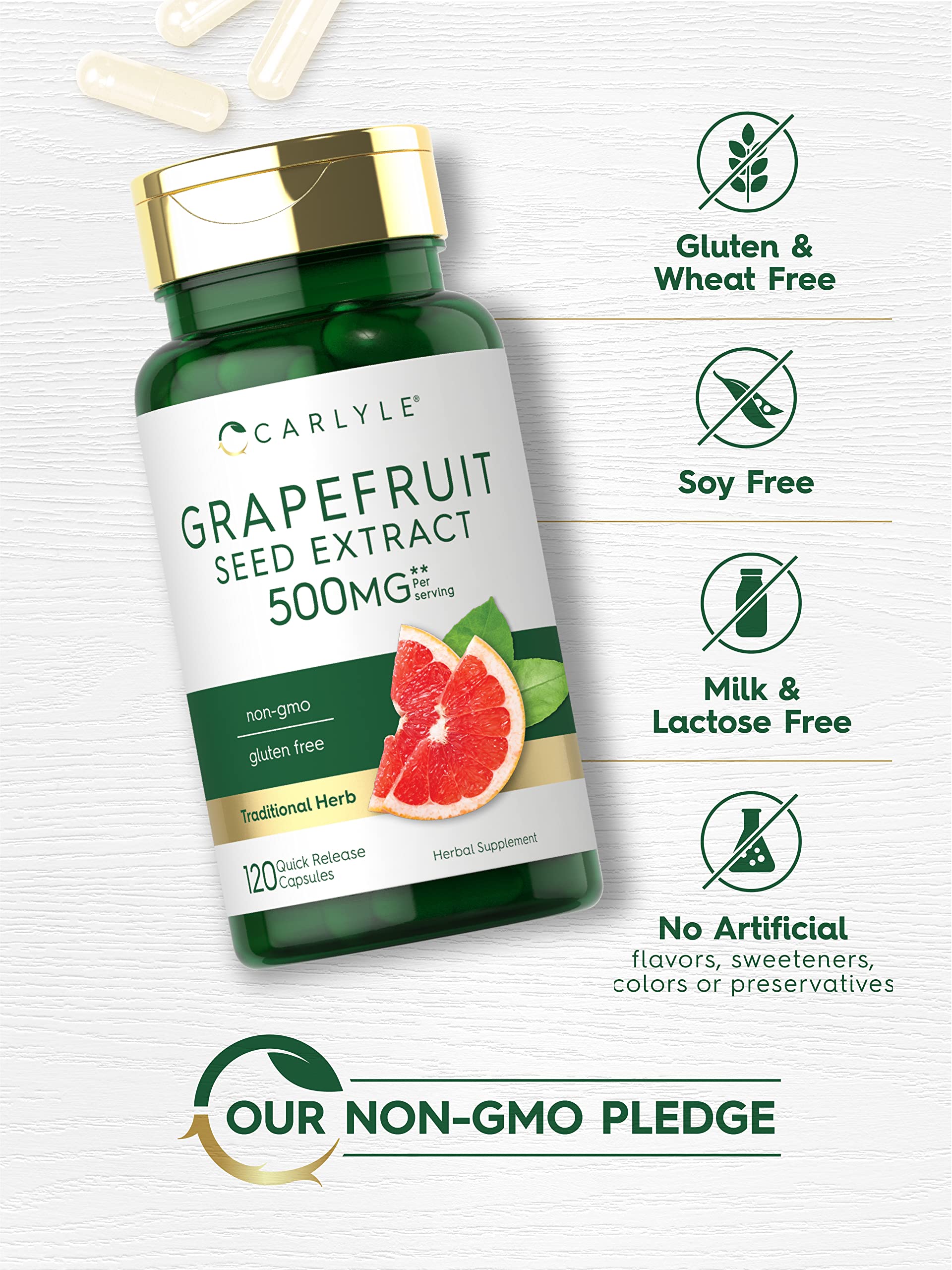 Carlyle Grapefruit Seed Extract | 500 mg 120 Capsules | Maximum Strength | Non-GMO Carlyle buy supplements canada