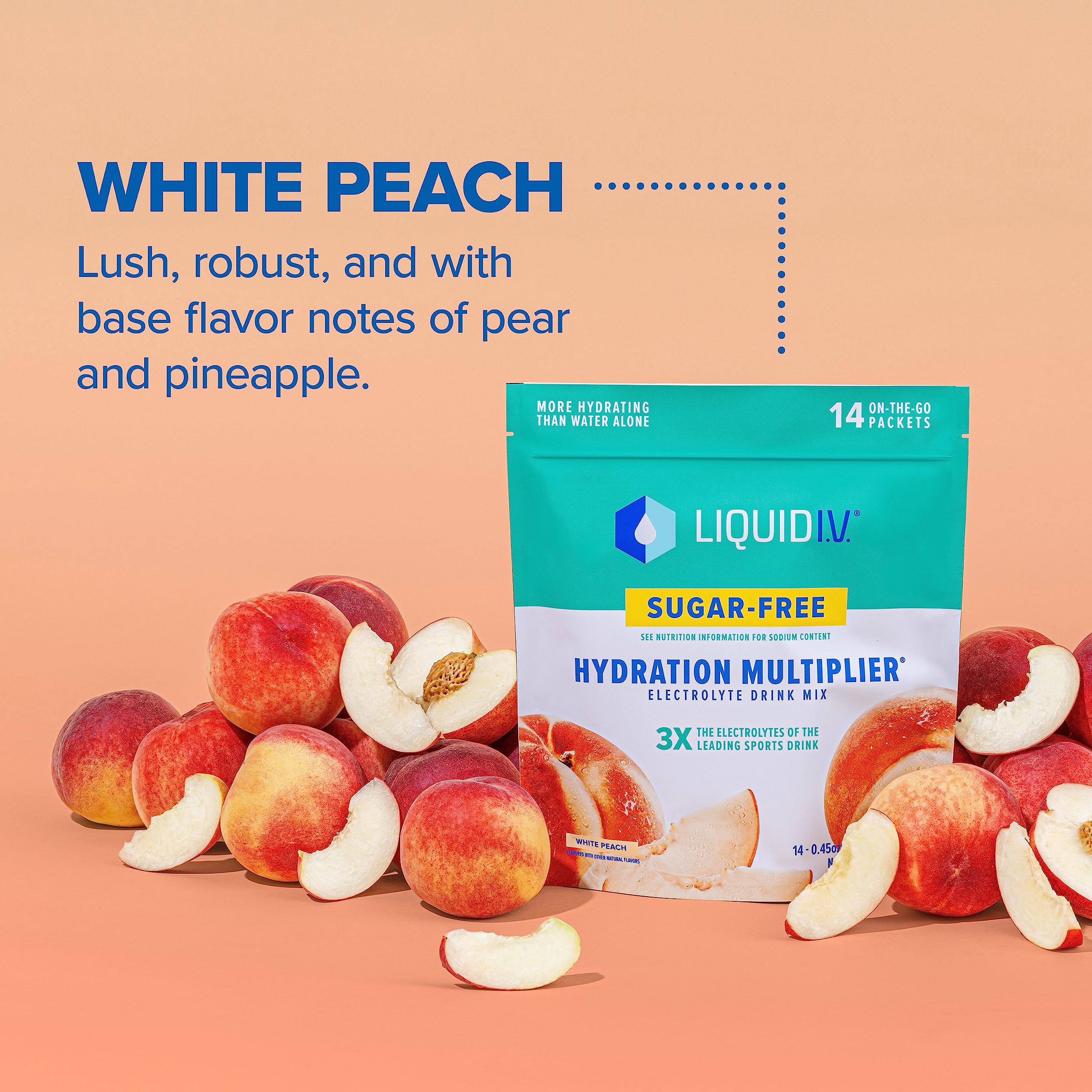 Liquid I.V. Sugar-Free Hydration Multiplier - White Peach – Hydration Powder Packets Liquid I.V. buy supplements canada