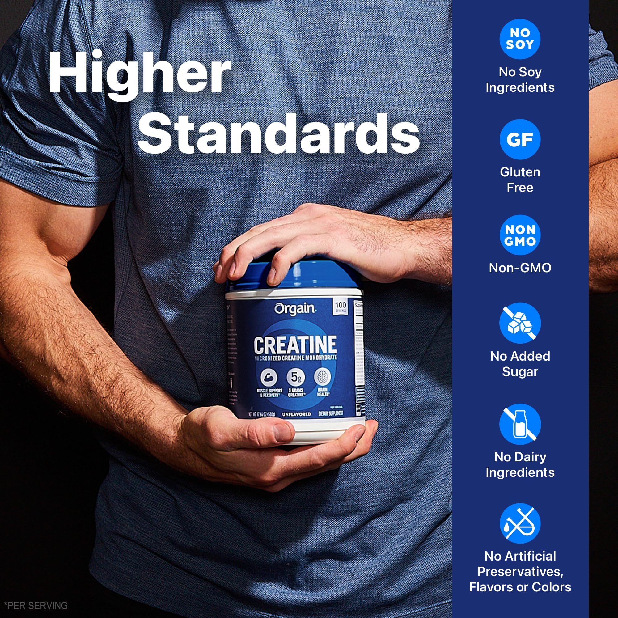 Orgain Creatine Monohydrate Micronized Powder, 100 Servings, Unflavored, Supports Muscle Growth, Post Workout Recovery and Brain Health, No Artificial Additives, for Men & Women, Vegan Orgain buy supplements canada