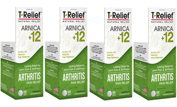 MediNatura T-Relief Extra Strength Arthritis Pain Reliever Arnica +12 Natural Medicines for Joint Soreness Stiffness Aches, Quick Dissolving Pain Relief for Women & Men - 100 Tablets (4 Pack) MediNatura buy supplements canada