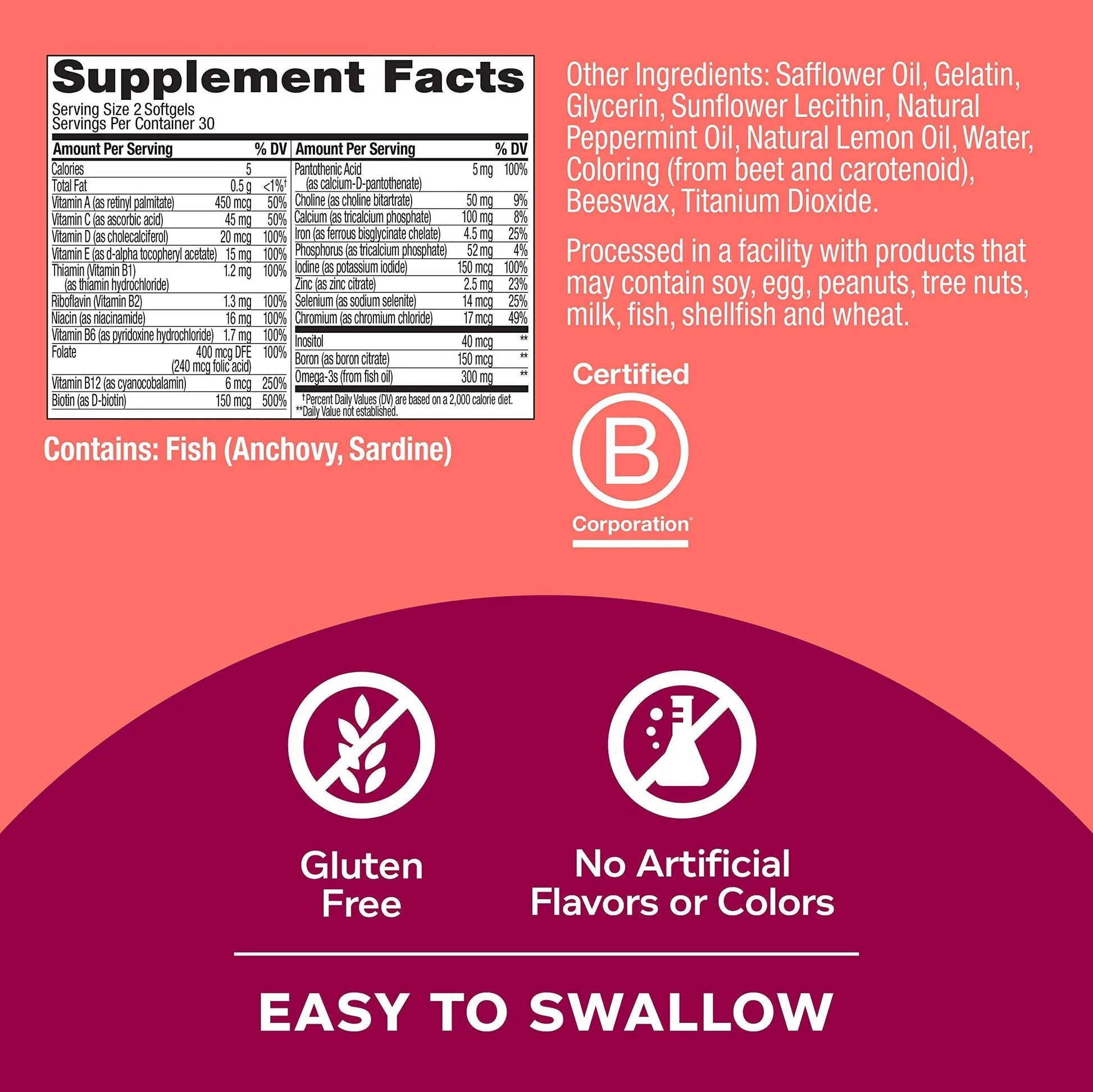 OLLY Ultra Women's Multi Softgels & Ultra Strength Hair Softgels, Supports Hair Health, Biotin, Keratin, Vitamin D, B12, Hair Supplement, 30 Day Supply - 30 Count OLLY buy supplements canada