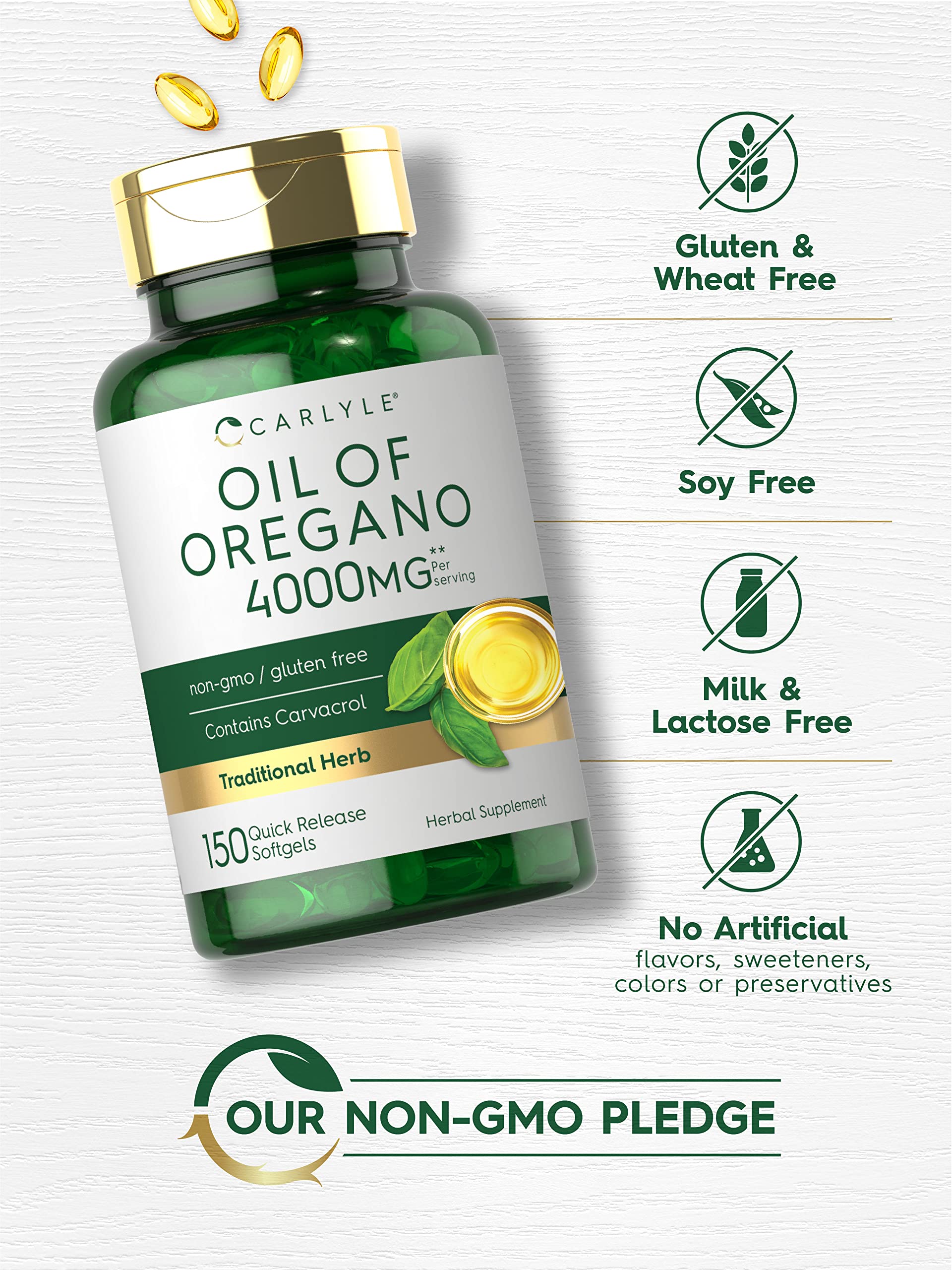 Oregano Oil Extract | Max Potency | 150 Softgel Capsules | Non-GMO and Gluten Carlyle buy supplements canada
