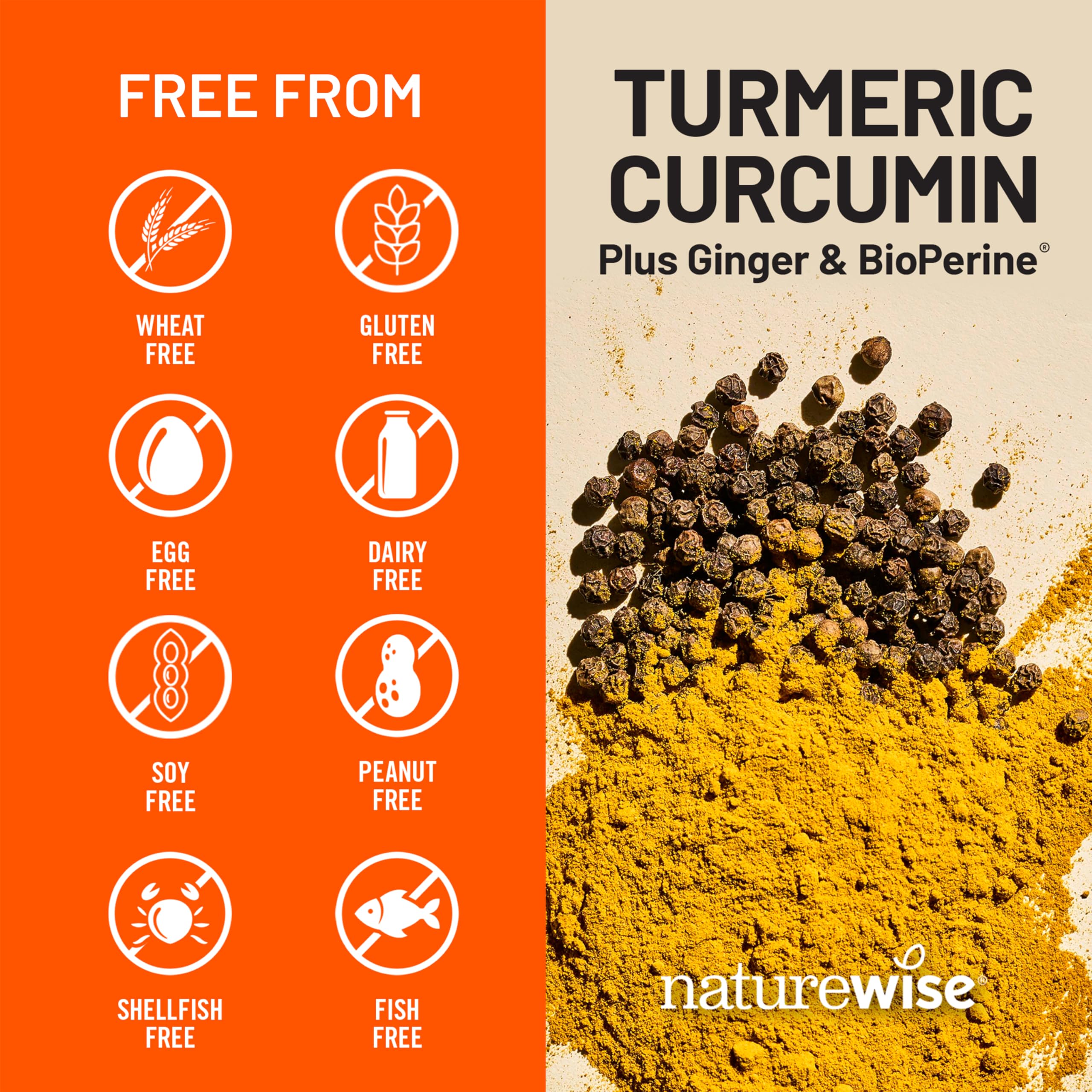 NatureWise Curcumin Turmeric 2250mg - 95% Curcuminoids & BioPerine Black Pepper Extract for Advanced Absorption - Daily Joint and Immune Health Support NatureWise buy supplements canada