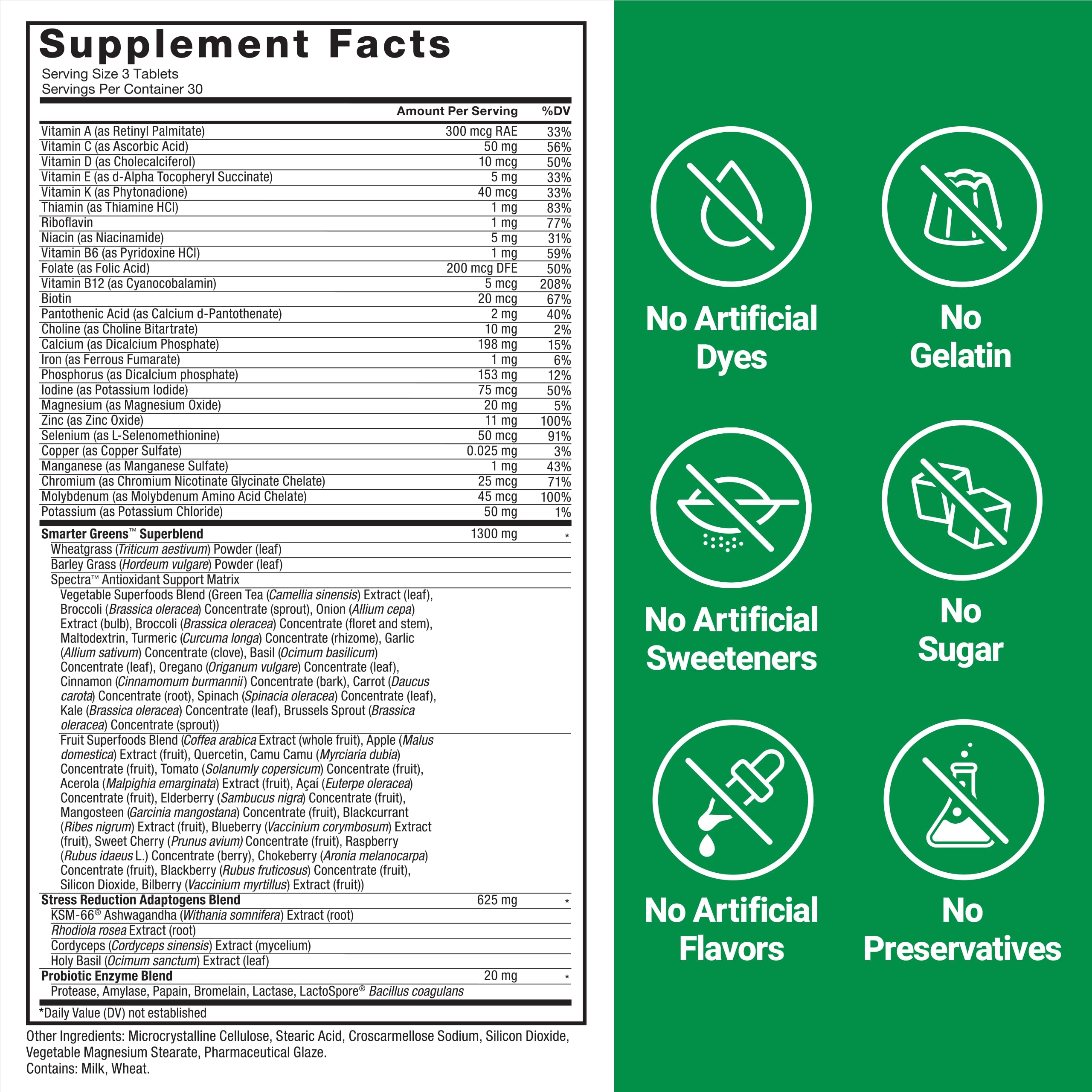 FORCE FACTOR Smarter Greens Tablets, Greens Supplement with 25+ Superfoods and Antioxidants to Improve Digestion, Reduce Stress, Strengthen Immunity, and Support Metabolism, 90 Tablets Force Factor buy supplements canada