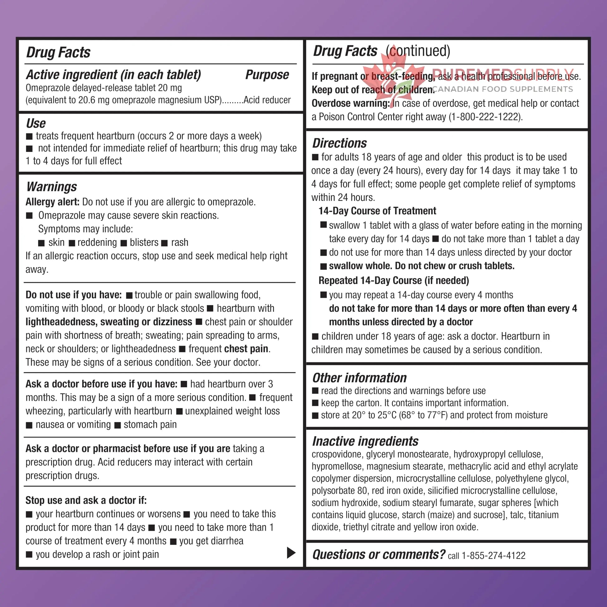 Amazon Basic Care Omeprazole Delayed Release Tablets 20 mg, Acid Reducer, Heartburn Medicine, 14-Day Course of Treatment, 28 Count Amazon Basic Care buy supplements canada