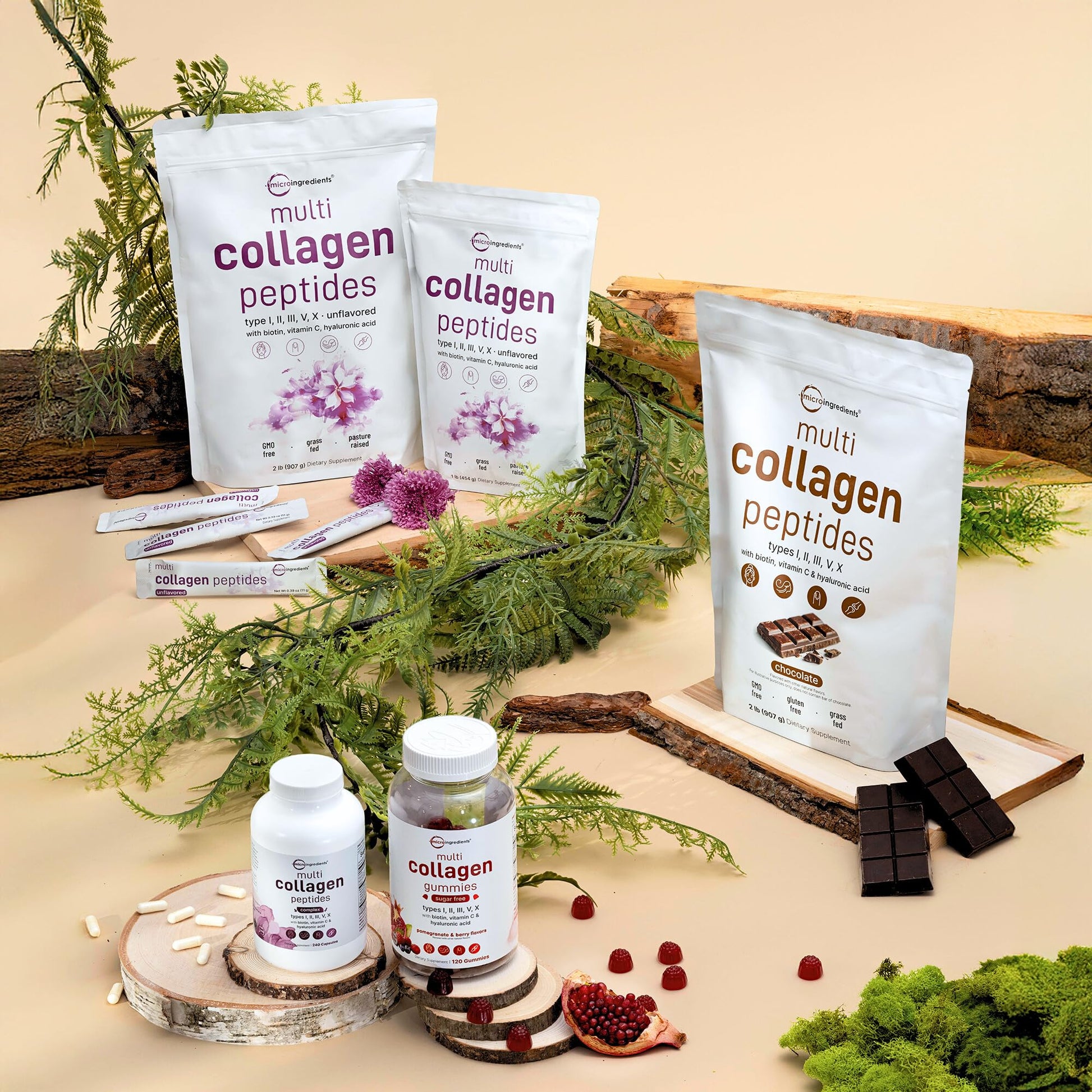 Micro Ingredients Multi Collagen Pills for Women & Men, 240 Capsules | Type I, II, III, V, X | Hydrolyzed Peptides with Biotin, Hyaluronic Acid Micro Ingredients buy supplements canada