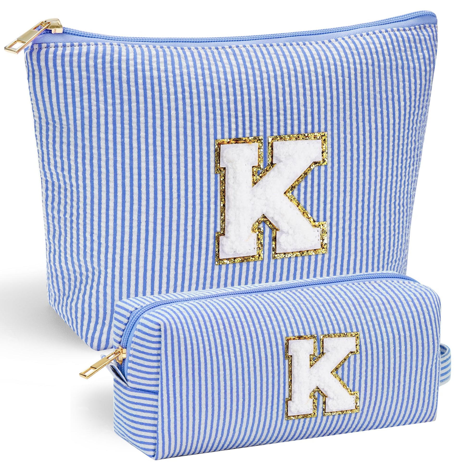 YOOLIFE Birthday Gifts for Teen Girls Kids Initial Makeup Bag | Teen Girl Gift Trendy Stuff | Travel Makeup Bag Toiletry Bags | Gifts for 3 4 5 6 7 8 9 10 11 12 13 Year Old Girl Blue K YOOLIFE buy supplements canada