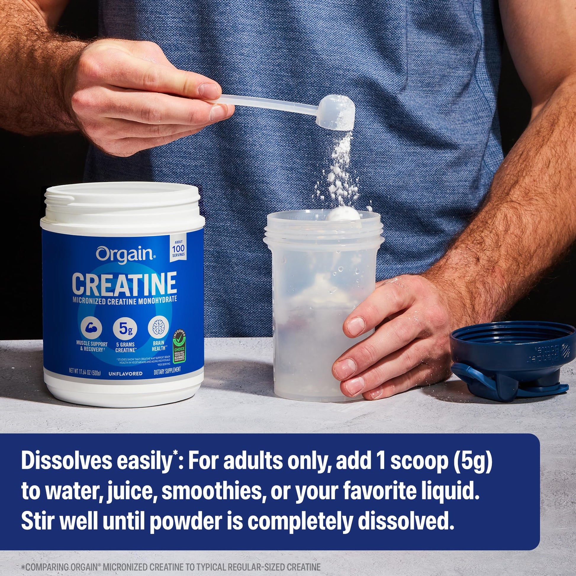 Orgain Creatine Monohydrate Micronized Powder, 100 Servings, Unflavored, Supports Muscle Growth, Post Workout Recovery and Brain Health, No Artificial Additives Orgain buy supplements canada