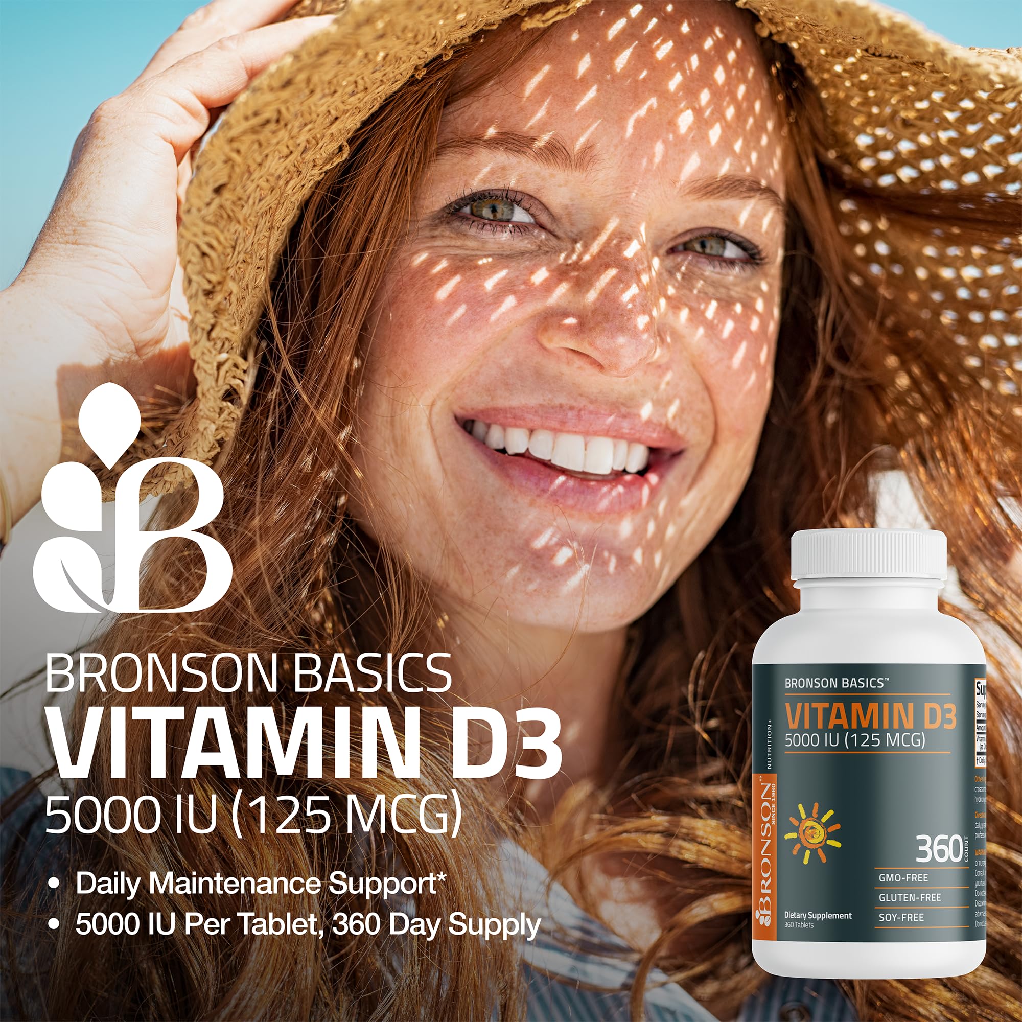 Bronson Vitamin D3 5000iu (125mcg) Healthy Muscle Function and Immune Support, Non-GMO, 360 Tablets Bronson buy supplements canada