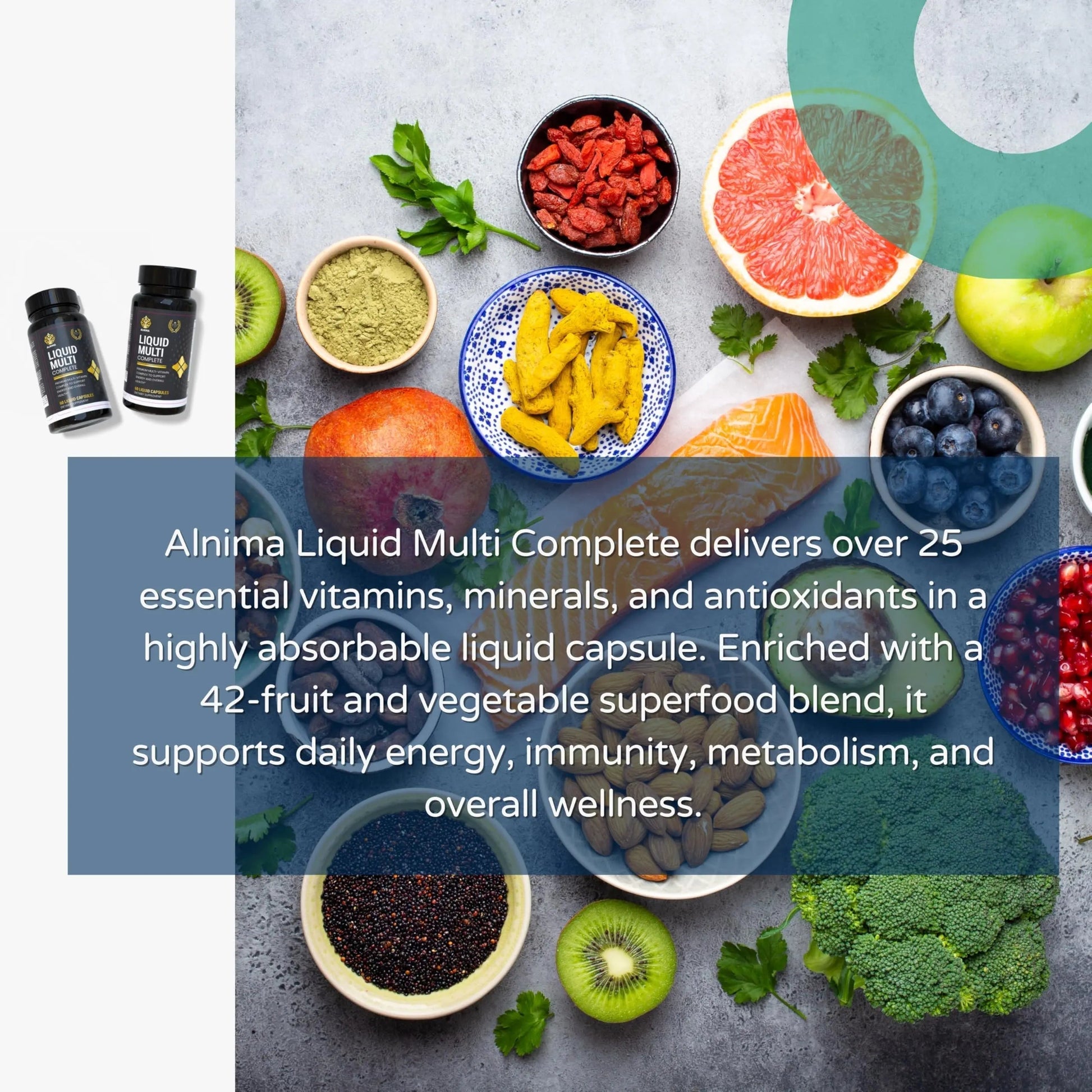 ALNIMA Halal Liquid Multivitamin Complete – Energy & Immune Support with 29 Essential Nutrients | 60 Liquid Capsules – Halal Certified ALNIMA buy supplements canada