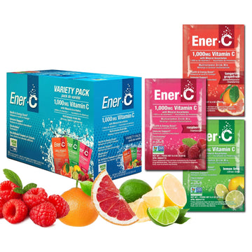 Ener-C Variety Pack Multivitamin Drink Mix Powder Vitamin C 1000mg & Electrolytes with Real Fruit Juice Natural Energy & Immune Support for Women & Men Ener-C buy supplements canada