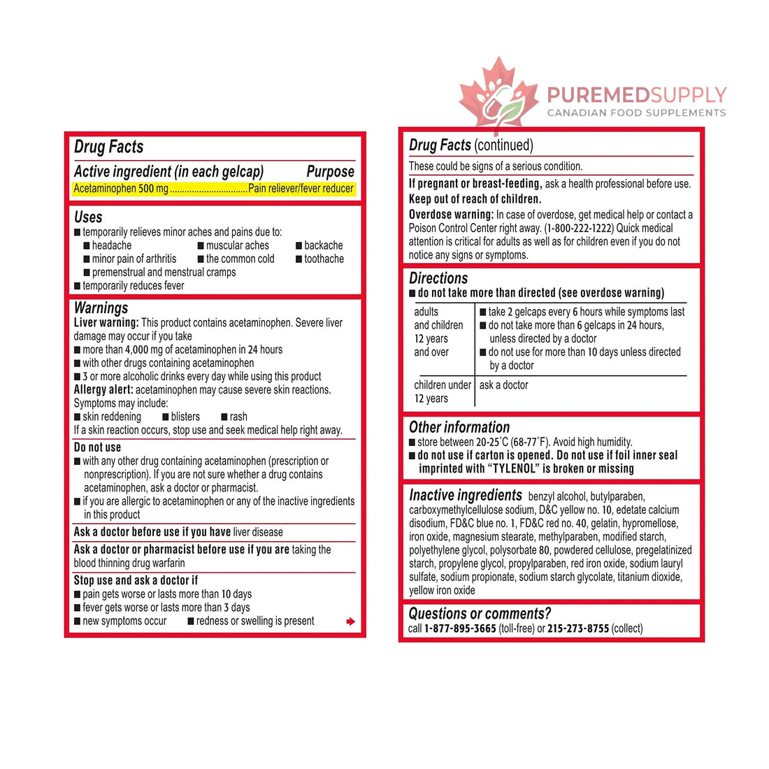 Benadryl Ultratabs Antihistamine Allergy Relief Tablets with 25 mg Diphenhydramine HCl, 100 ct and Tylenol Extra Strength Pain Reliever Rapid Release Gels with 500 mg Acetaminophen, 100 ct Tylenol buy supplements canada