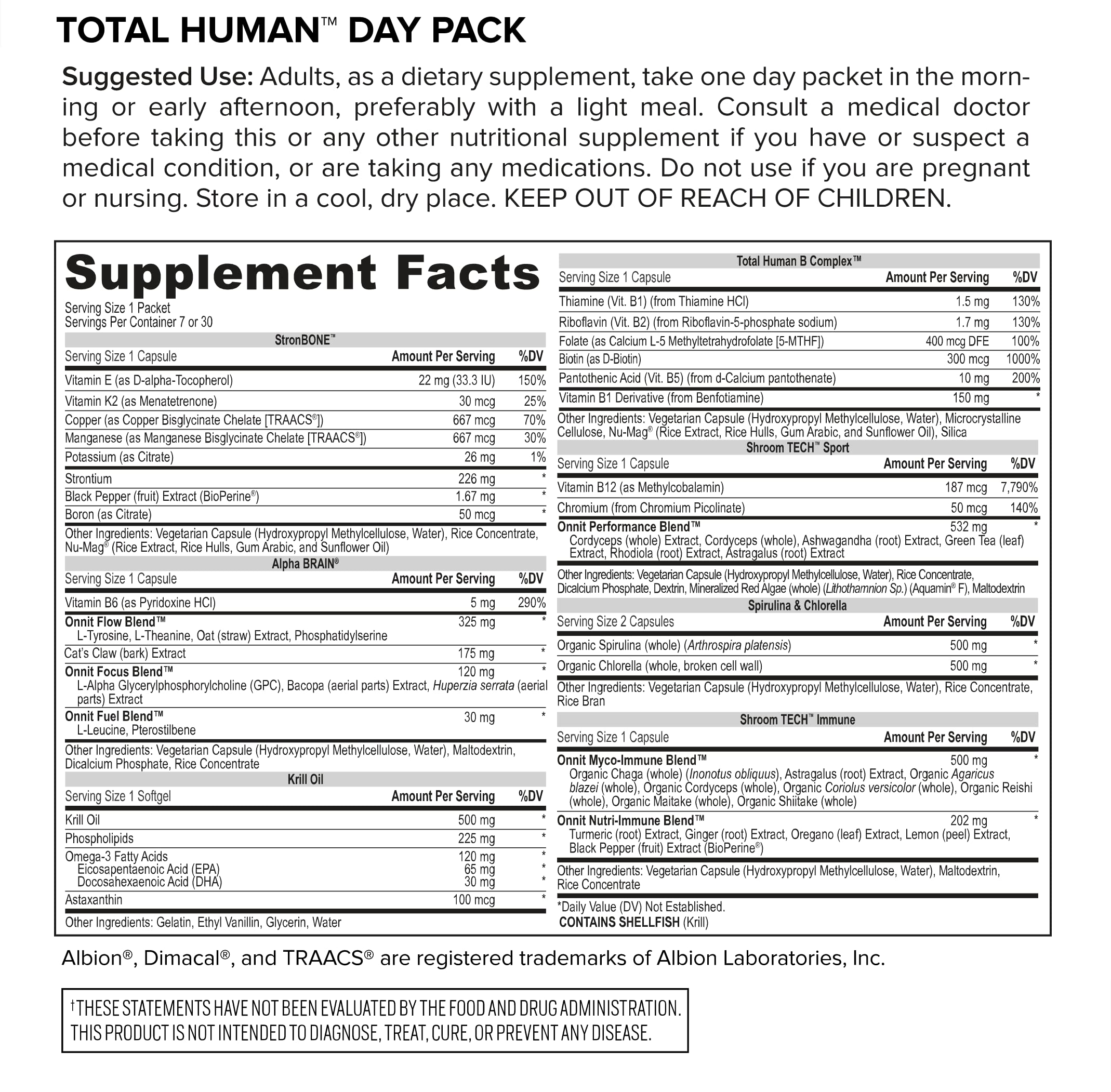 ONNIT Total Human Day and Night Vitamin Packs for Men and Women,Capsule, 30-Day ONNIT buy supplements canada