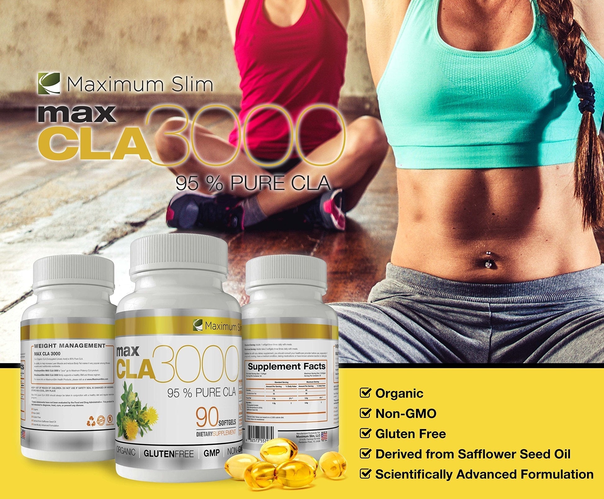 MAX CLA 3000, High Potency, Natural Weight Loss Exercise Enhancement, Increase Lean Maximum Slim buy supplements canada