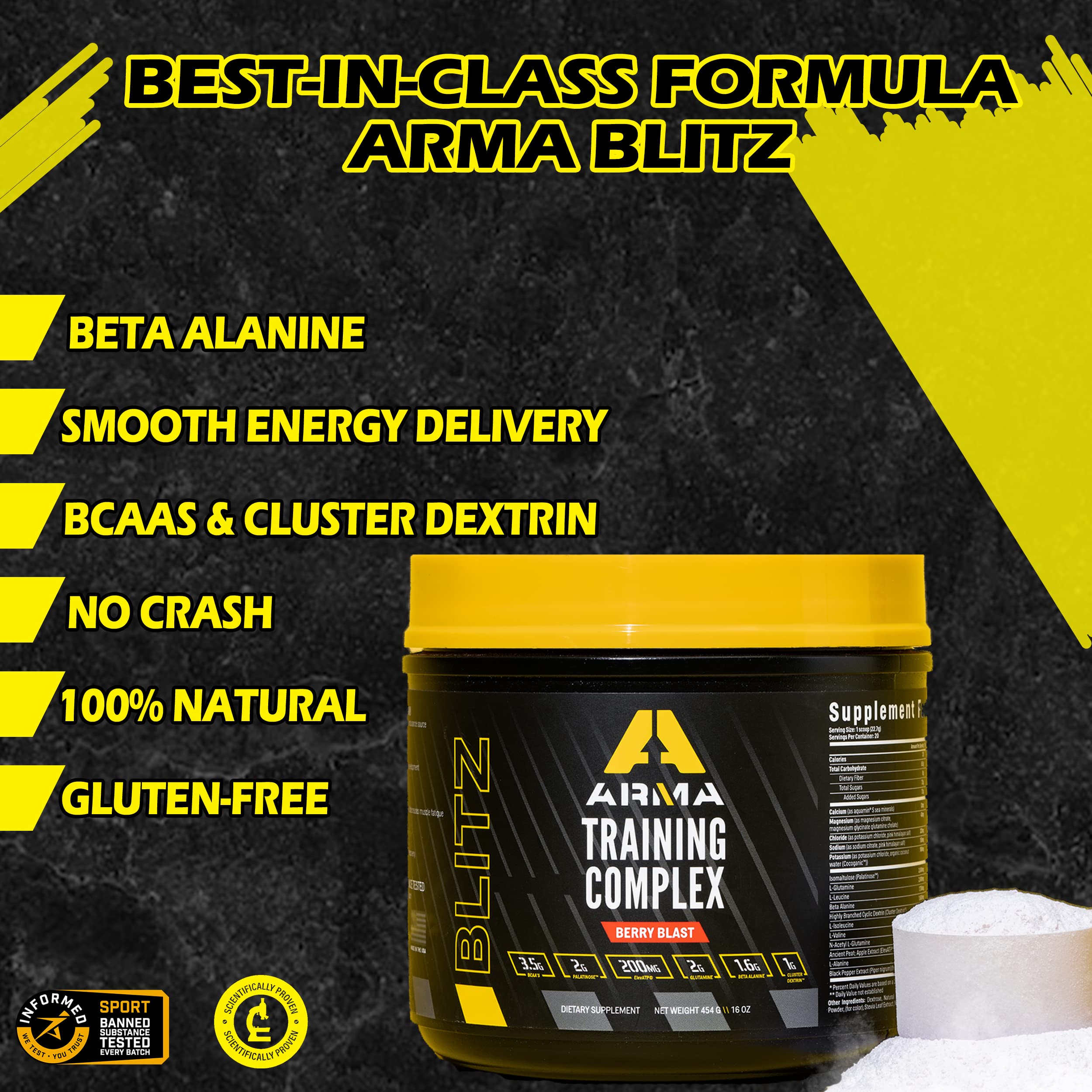 ARMA Blitz Non Stimulant Pre/Intra Powder – Natural Berry Pre-Workout Drink Mix ARMA buy supplements canada