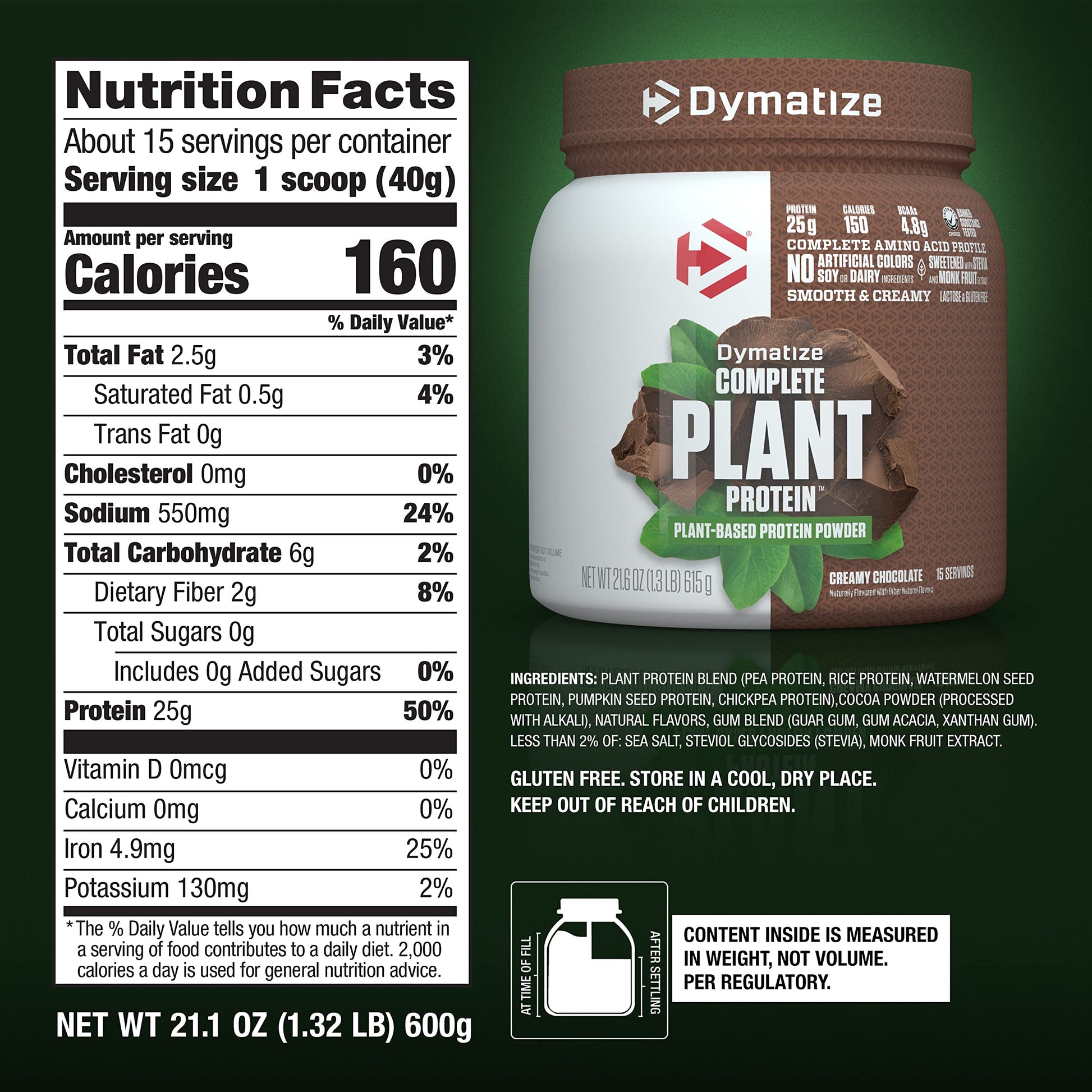 Dymatize Vegan Plant Protein, Creamy Chocolate, 25g Protein, 4.8g BCAAs, Complete Dymatize buy supplements canada