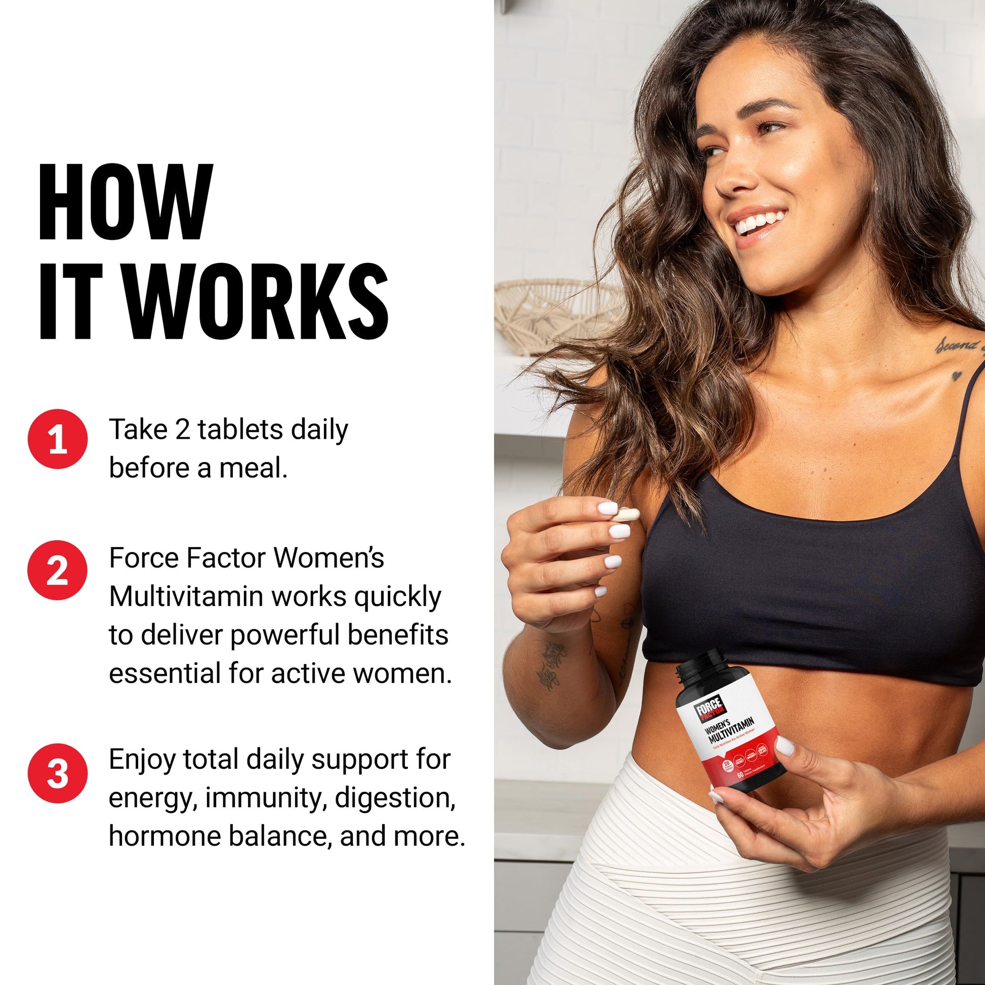 Force Factor Women’s Multivitamin, Multivitamin for Women to Support Hormone Balance, Energy, Immunity, and Gut Health, with 20 Vitamins & Minerals, Ashwagandha, Chasteberry, and More, 60 Tablets Force Factor buy supplements canada