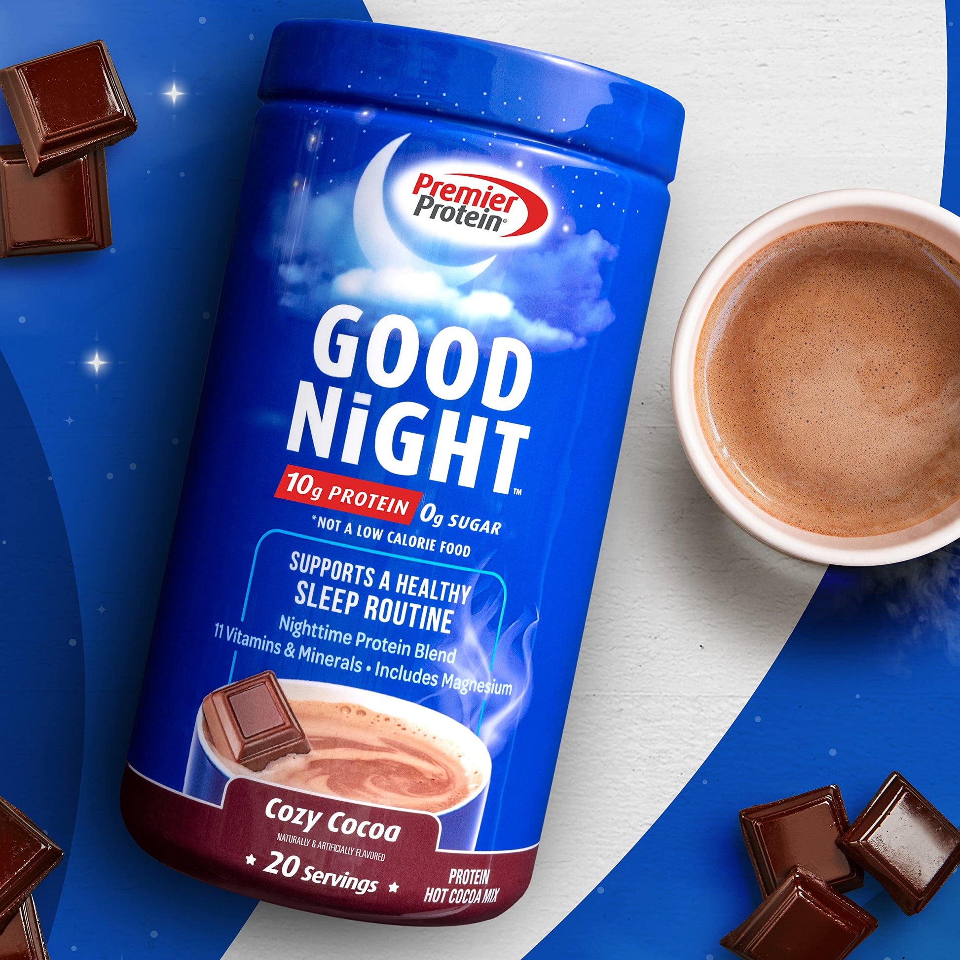 Premier Protein Good Night Protein Powder, Hot Cocoa Mix, 10g Protein, 0g Sugar Premier Protein buy supplements canada