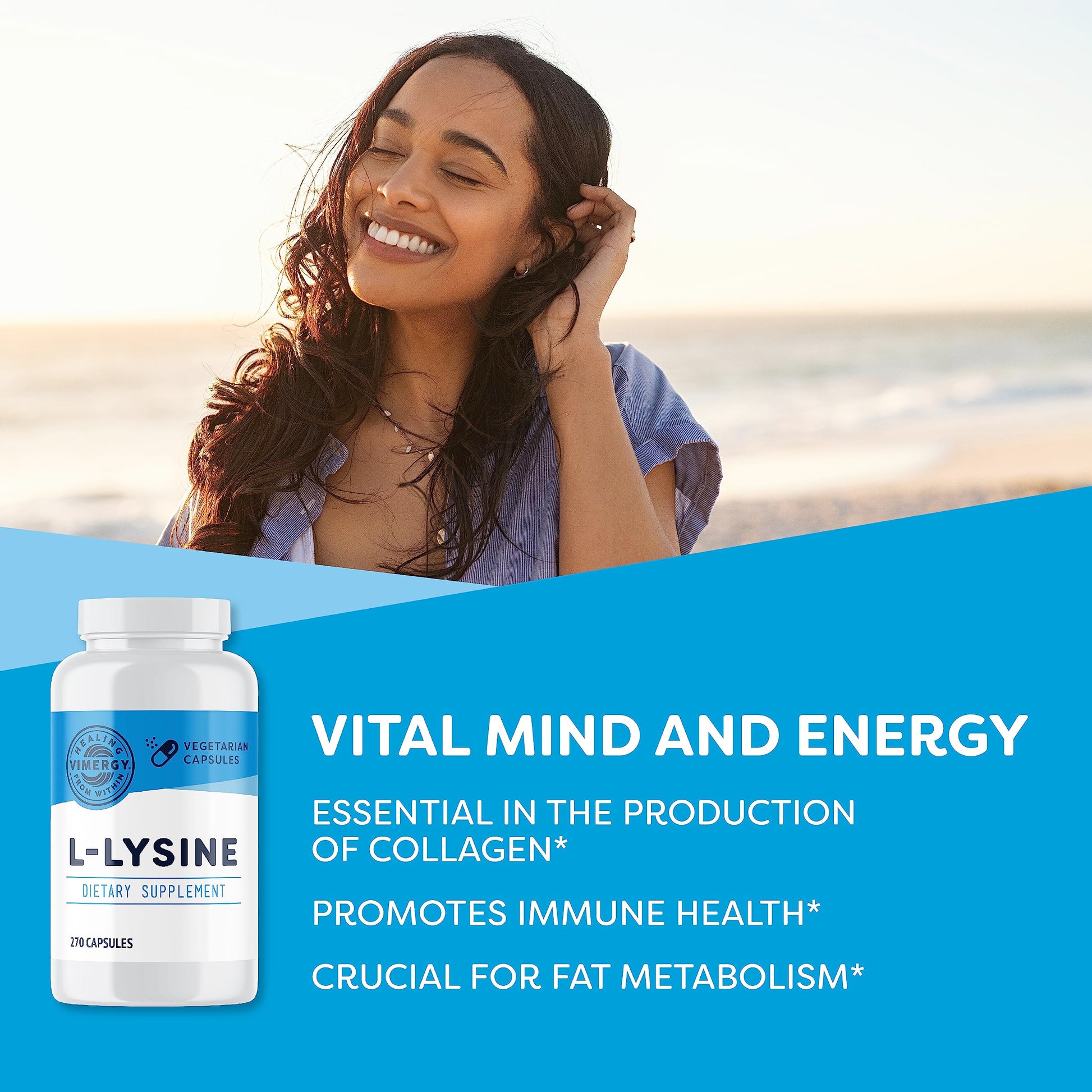 Vimergy L-Lysine – Promotes Healthy Skin, Hair & Nails* – Supports Healthy Metabolism* – Vegan, Non-GMO & Gluten-Free – 270 Capsules Vimergy buy supplements canada