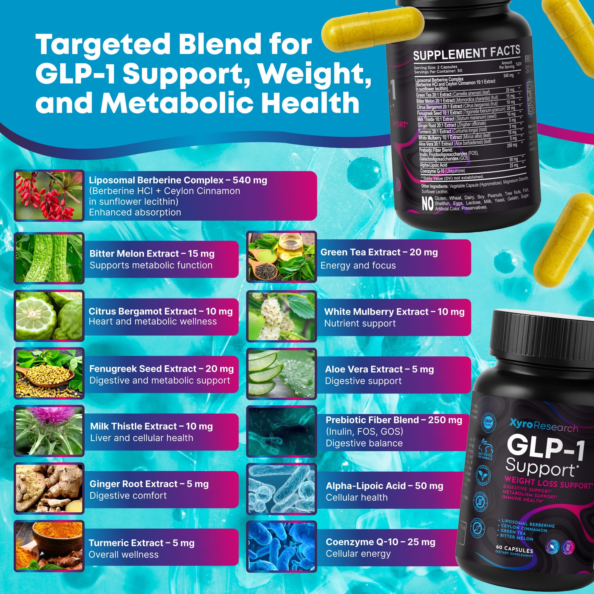 Xyro Research GLP-1 Support Weight Loss Supplement - Appetite Suppressant & Metabolism Booster to Support Natural Hunger Control Curb Cravings Burn Fat & Gut Wellness Xyro Research buy supplements canada