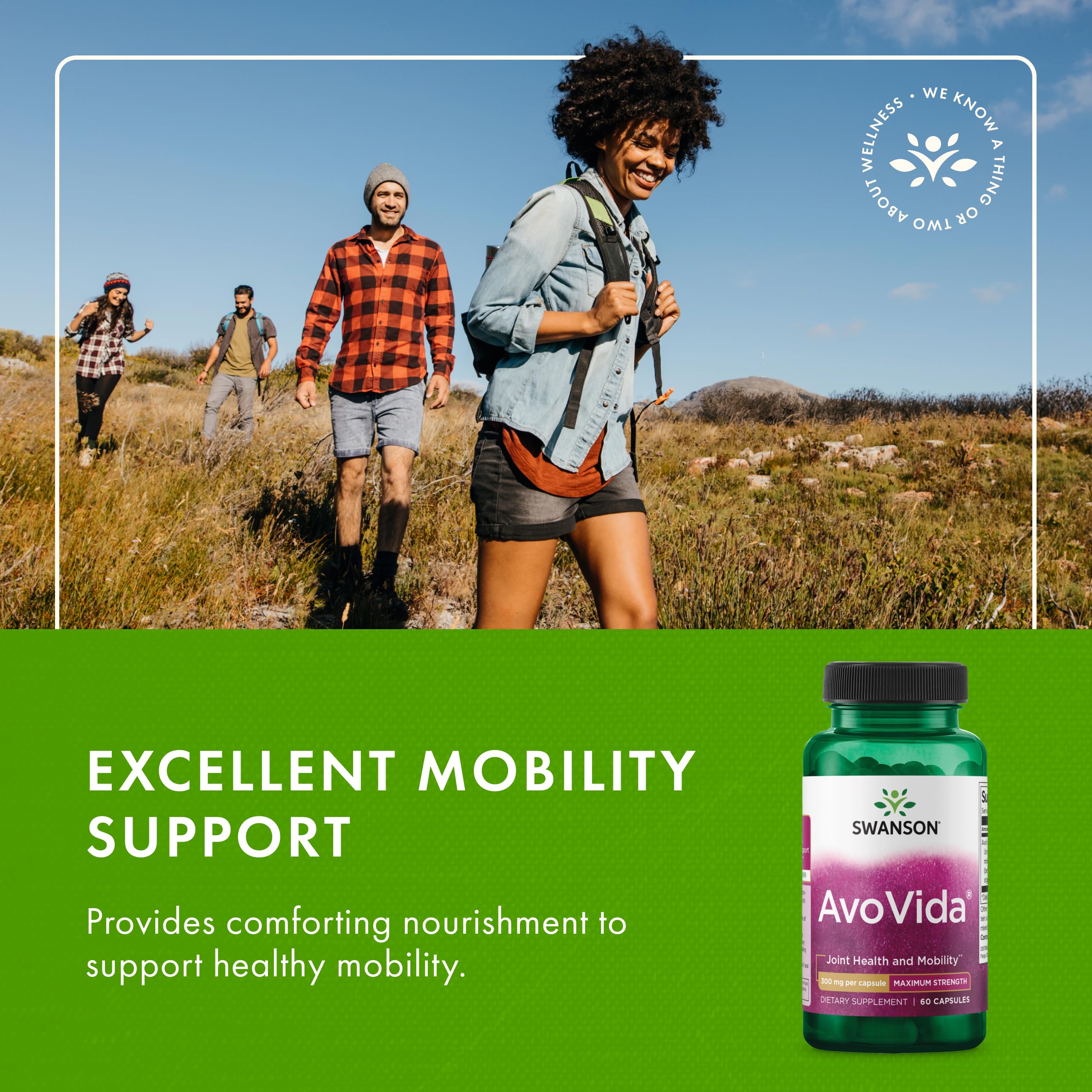Swanson AvoVida - Natural Supplement Promoting Joint Health & Mobility - Avocado & Soybean Unsaponifiables to Support Cartilage & Tissue Health - (60 Capsules, 300mg Each) (1 Pack) Swanson buy supplements canada