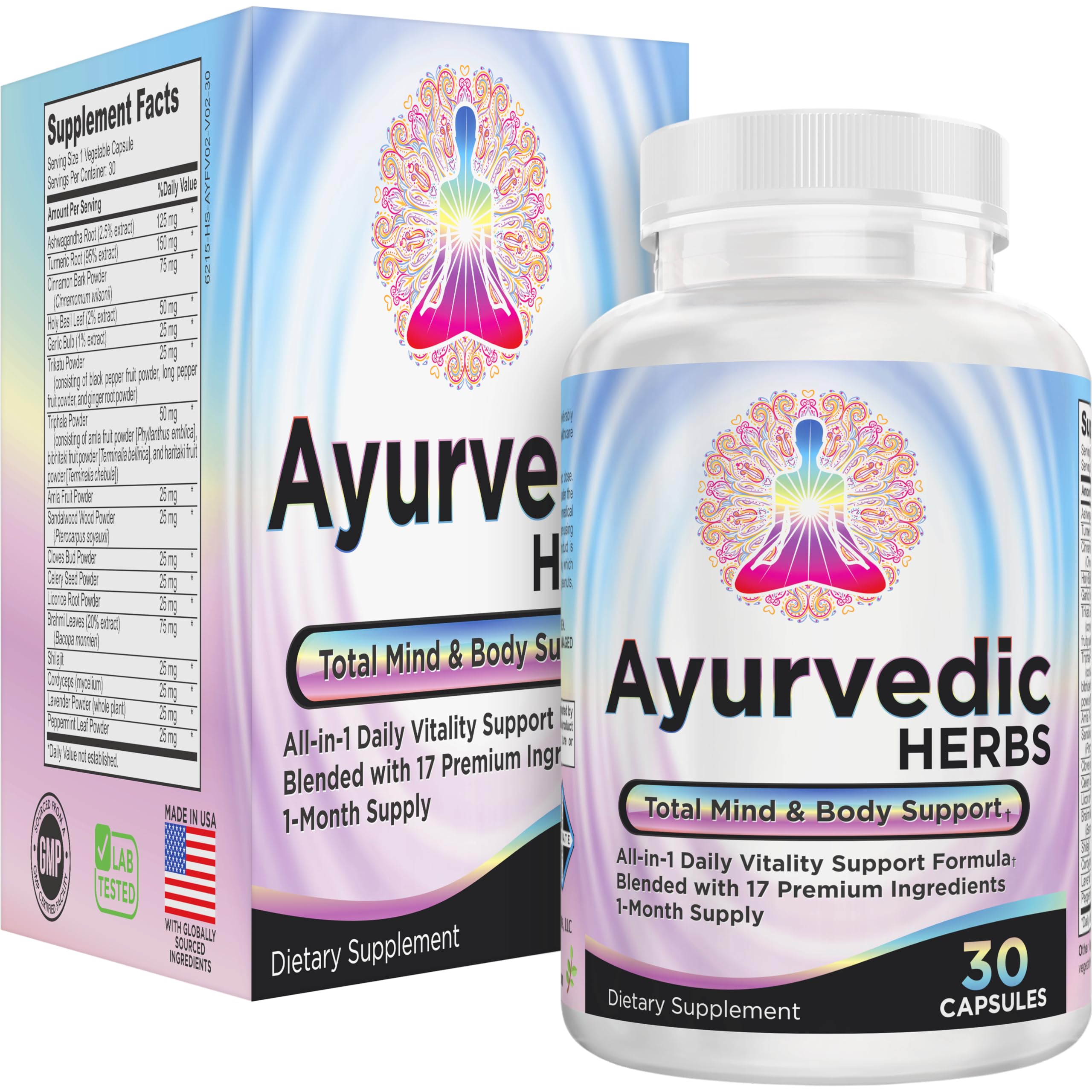 Ayurvedic Herbs 17-in-1 Supplement | Mind & Body Balance | Ayurveda Health Support Blend | Ayurvedic Supplements | 1-Month Supply | 30 Capsules Elevate Recovery Supplements buy supplements canada
