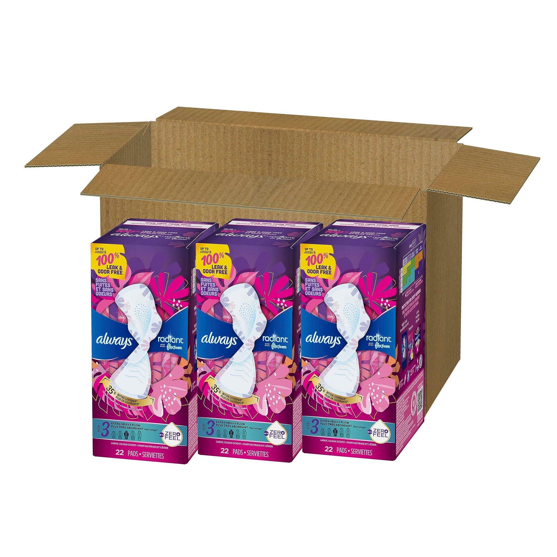 Always Radiant Feminine Pads For Women, Size 3 Extra Heavy Absorbency, With Flexfoam Always buy supplements canada