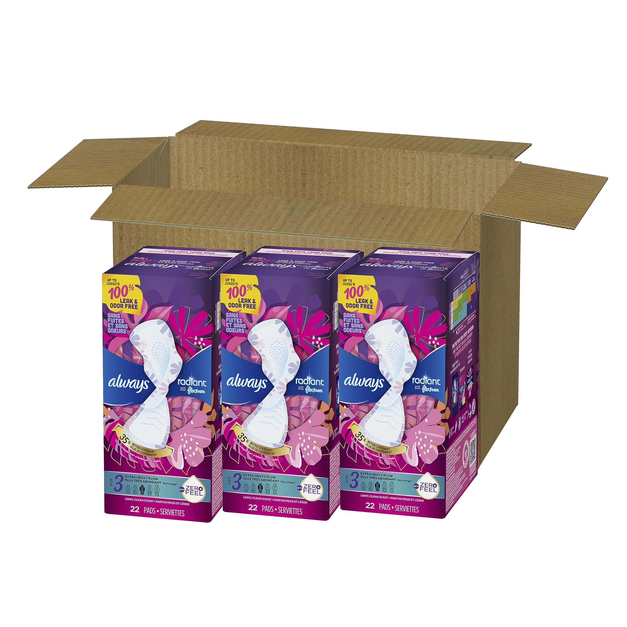 Always Radiant Feminine Pads For Women, Size 3 Extra Heavy Absorbency, With Flexfoam Always buy supplements canada