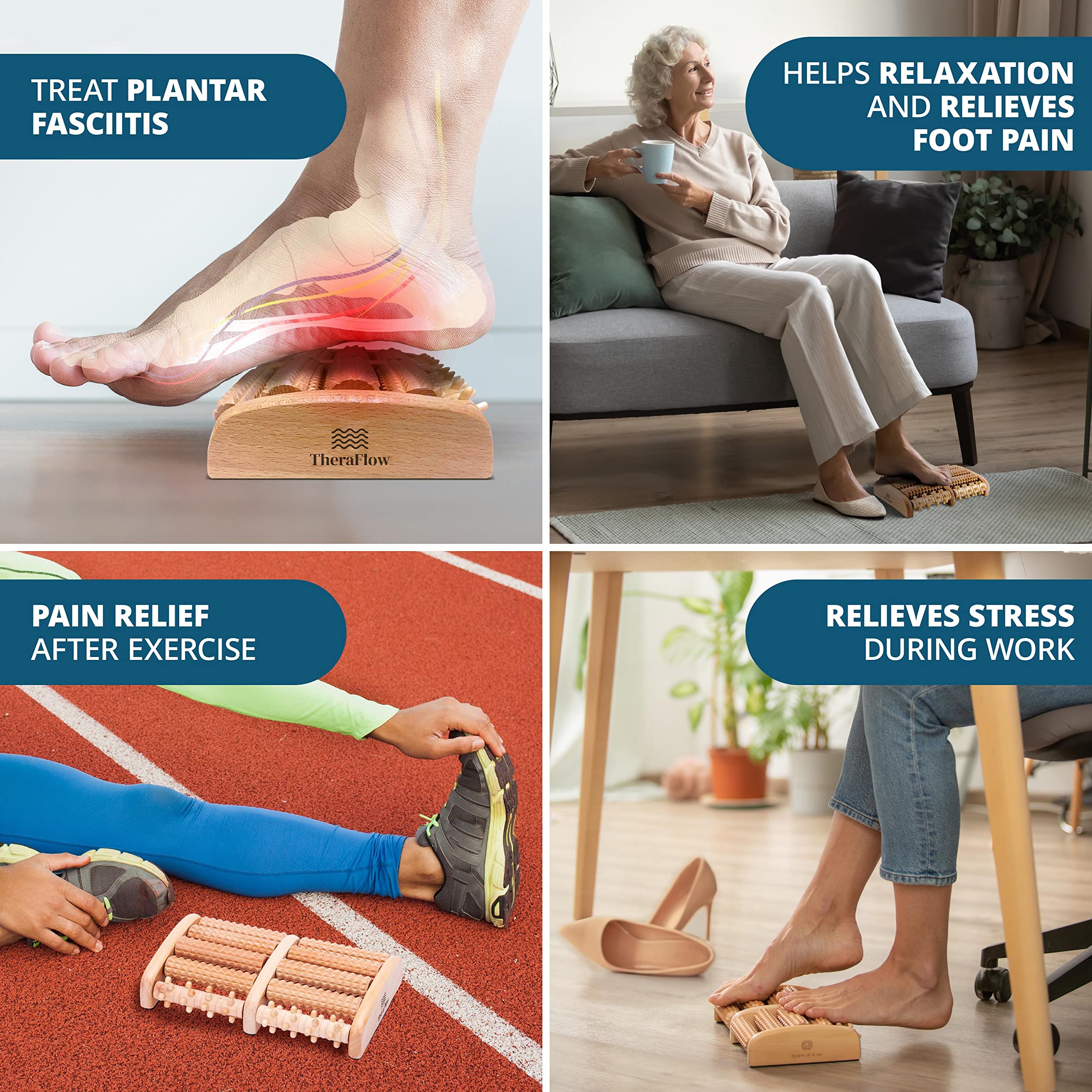 TheraFlow Foot Massager for Plantar Fasciitis Relief, Relaxation Gifts for Women, Men TheraFlow buy supplements canada