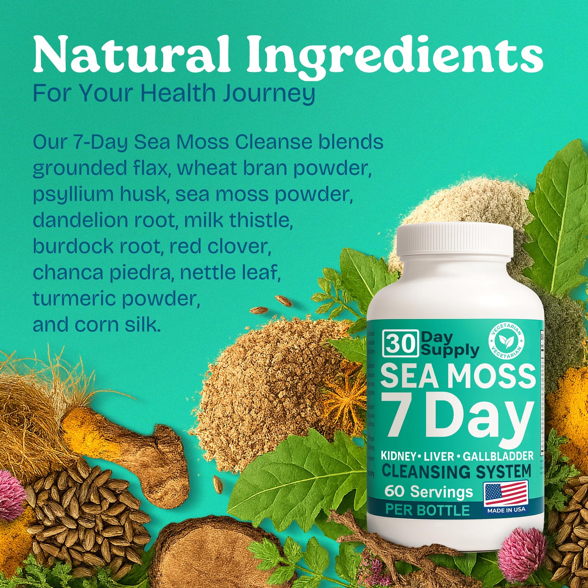 Atlantic Naturals Sea Moss Capsules – 7 Day Herbal Blend for Liver & Gallbladder Wellness – with Dandelion Root, Milk Thistle, Burdock Root, Red Clover & Chanca Piedra – 180 Count Sea Moss Capsules Atlantic Naturals buy supplements canada