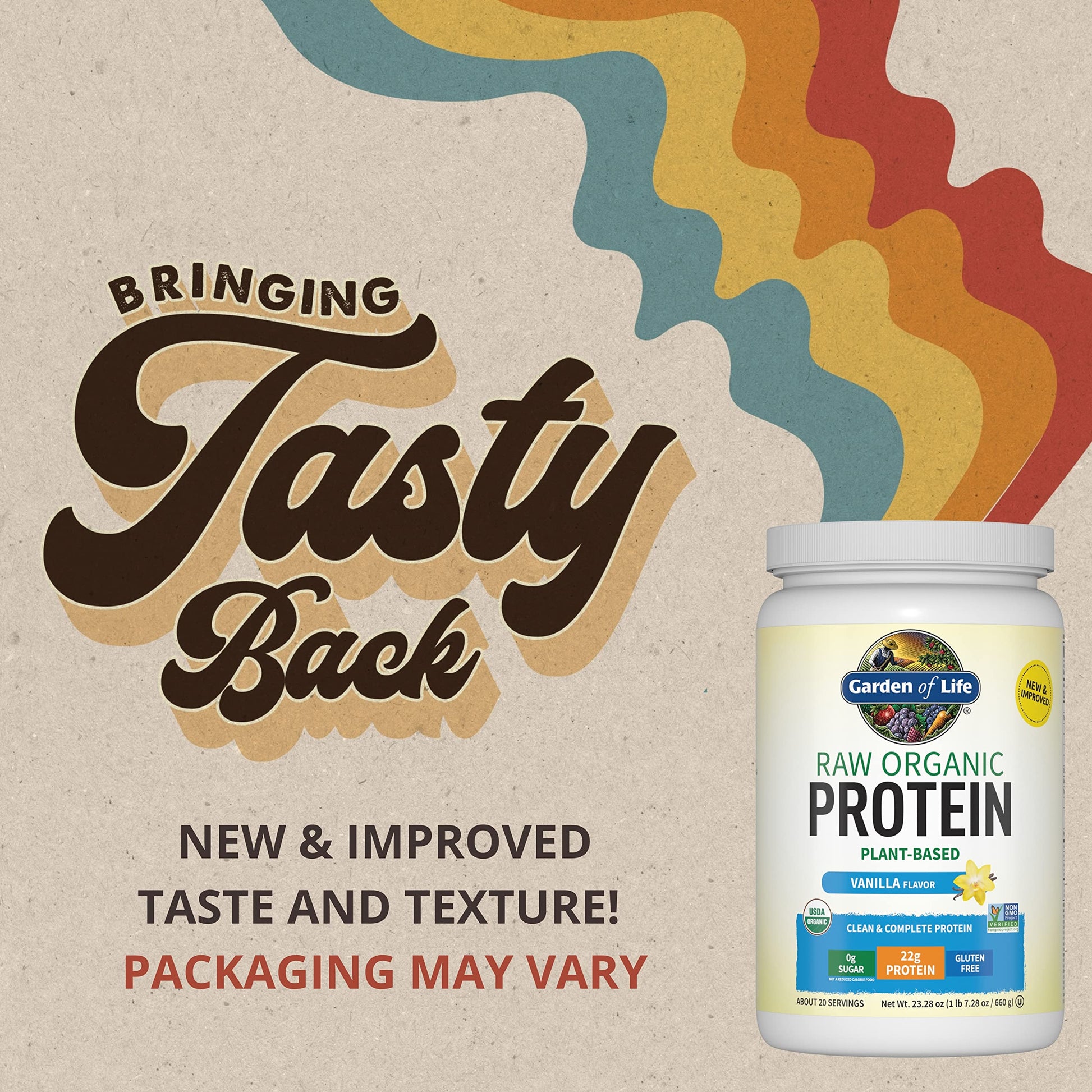 Organic Vegan Vanilla Protein Powder - Garden of Life – 22g Complete Plant Based Raw Garden of Life buy supplements canada