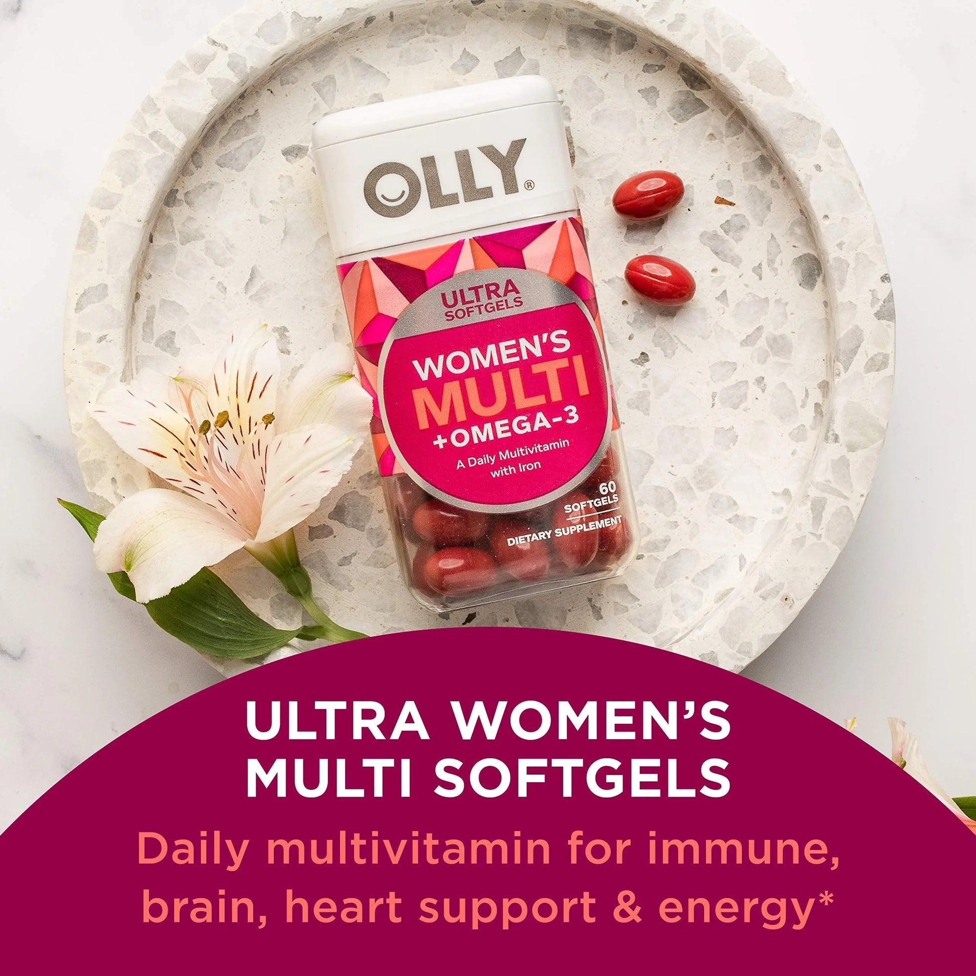 OLLY Ultra Women's Multi Softgels & Ultra Strength Hair Softgels, Supports Hair Health, Biotin, Keratin, Vitamin D, B12, Hair Supplement, 30 Day Supply - 30 Count OLLY buy supplements canada