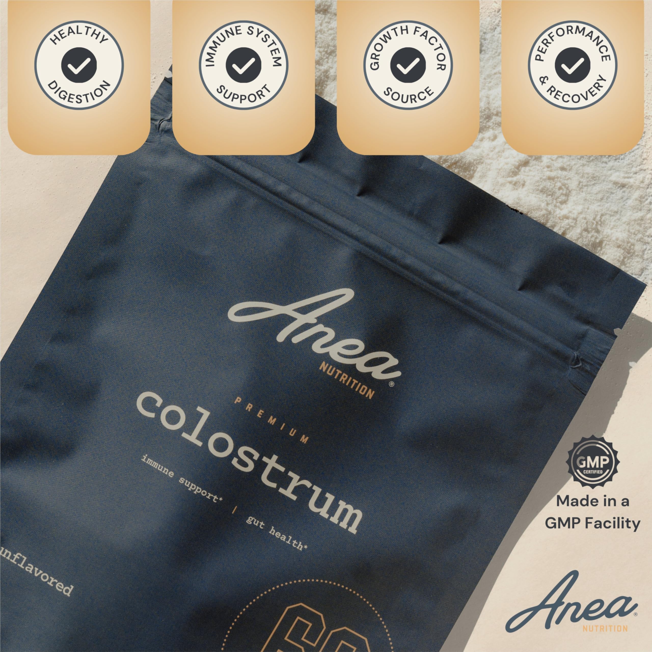 Anea Colostrum - Unflavored | Rich in Immunoglobulins & Lactoferrin | Supports Gut Health, Immunity & Recovery | Calf-First Promise | Made in USA | Made in GMP Facility Anea Nutrition buy supplements canada