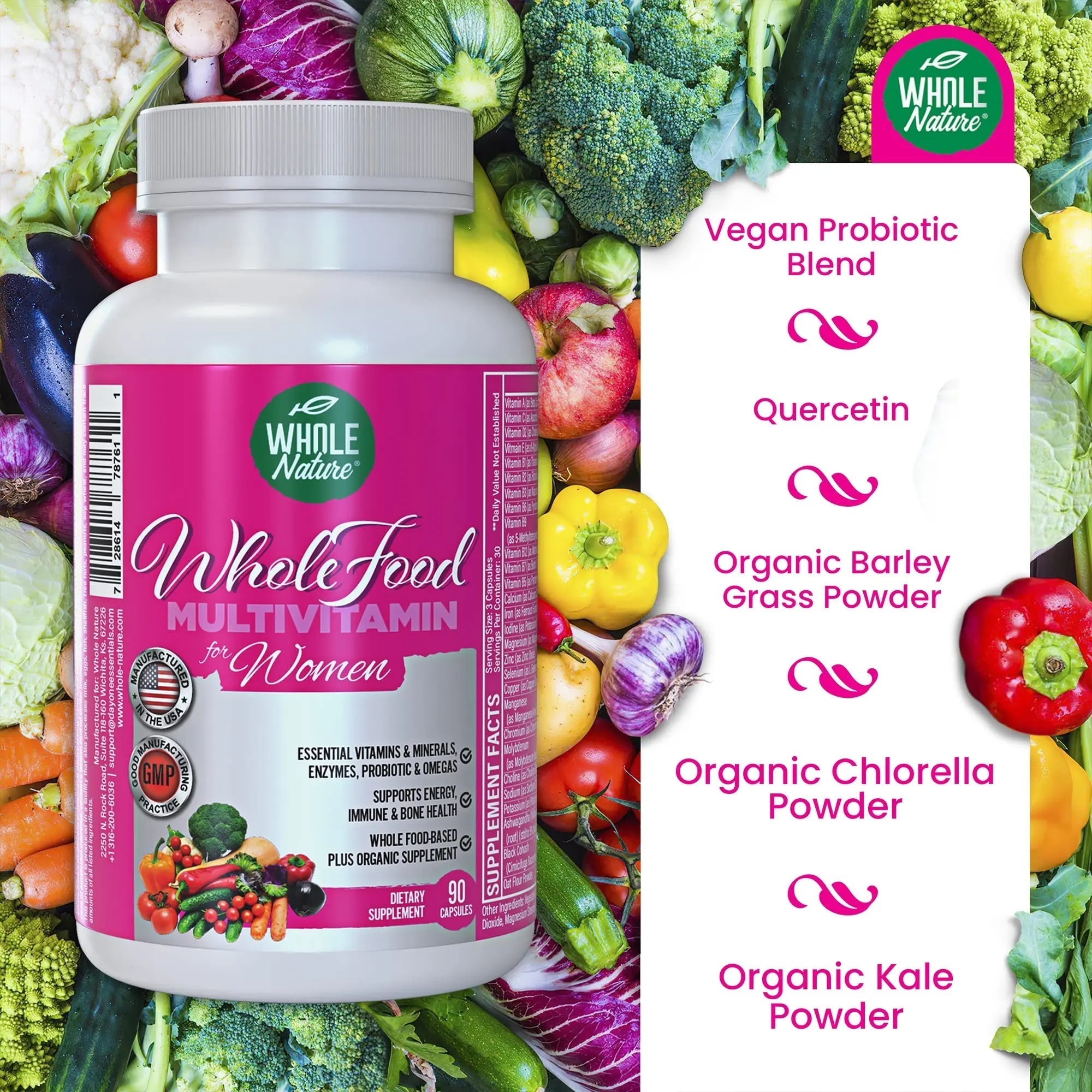 Whole Nature Whole Food Multivitamin for Women Womens Multi Vitamin with Folate, B12 Methyl, Vitamins, Minerals, Probiotics and Omegas Whole Nature buy supplements canada