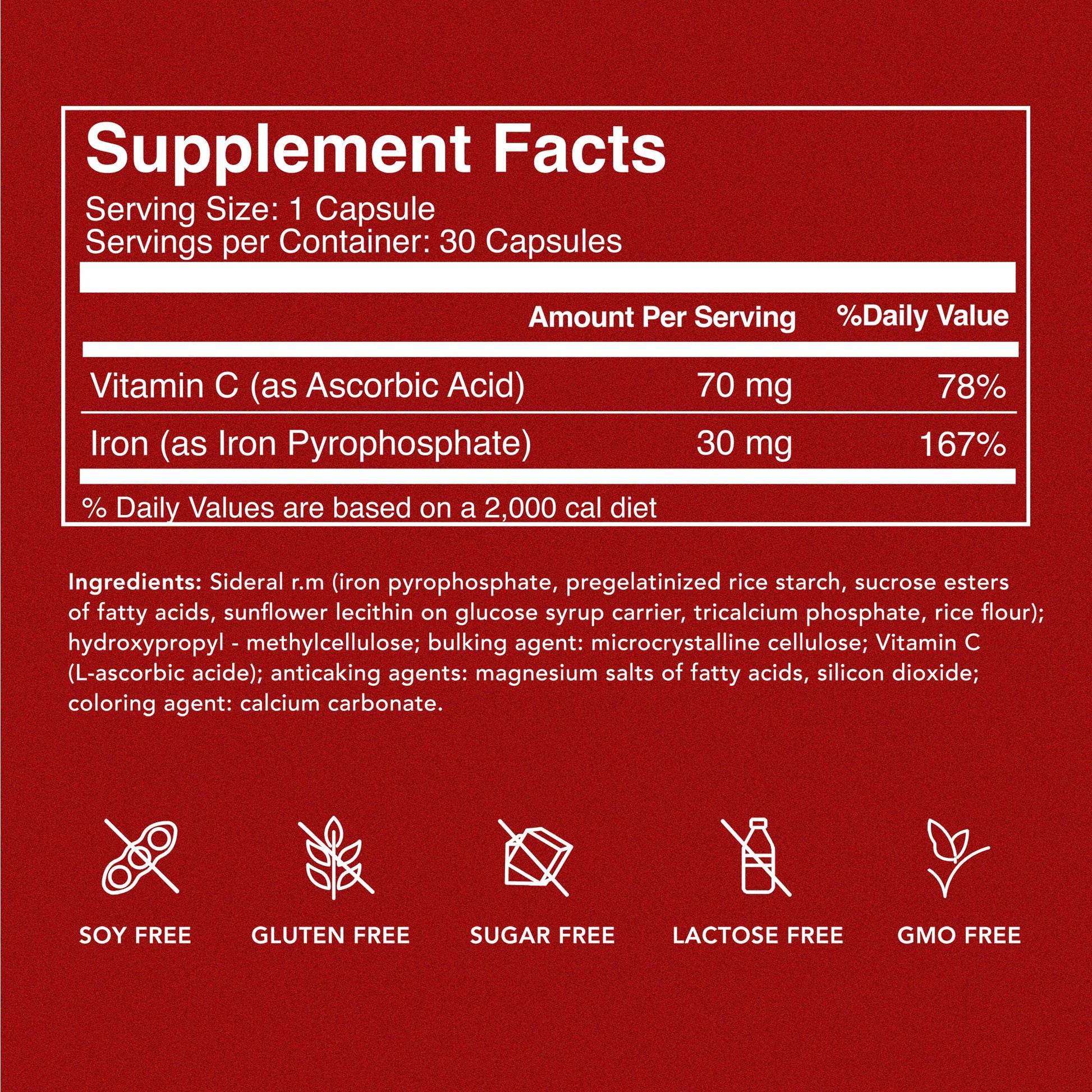 SiderAL Forte Iron Supplement Clinically Proven to Increase Levels Without Side Effects | Sucrosomial High Absorption Gentle Iron Pills for Women and Men | Vitamin C | Anemia & Energy Support | 30 ct PHARMANUTRA buy supplements canada